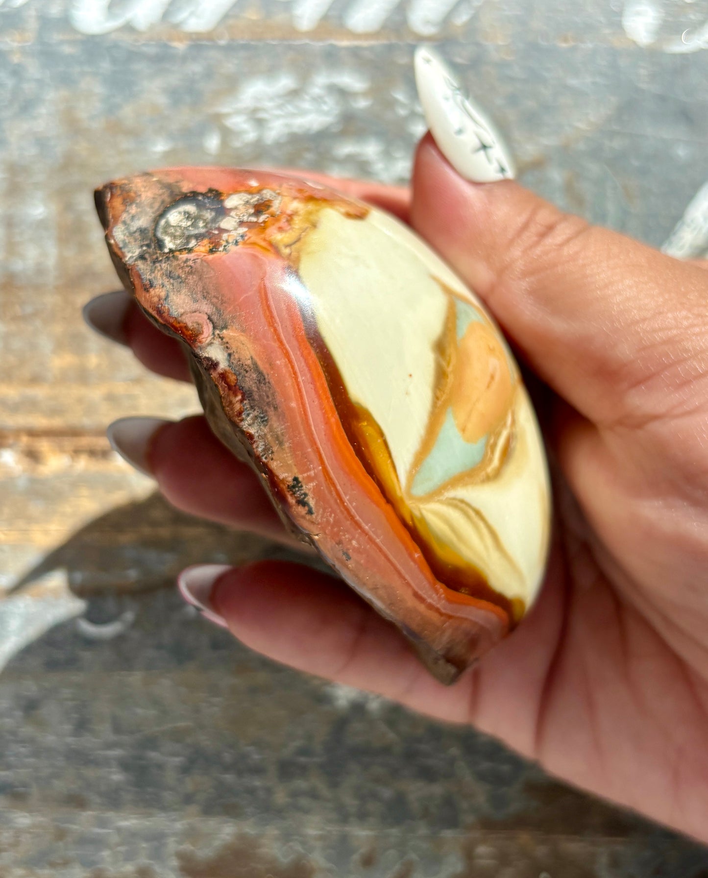 Gorgeous Polychrome Jasper Freeform Half Polished/Half Raw from Madagascar