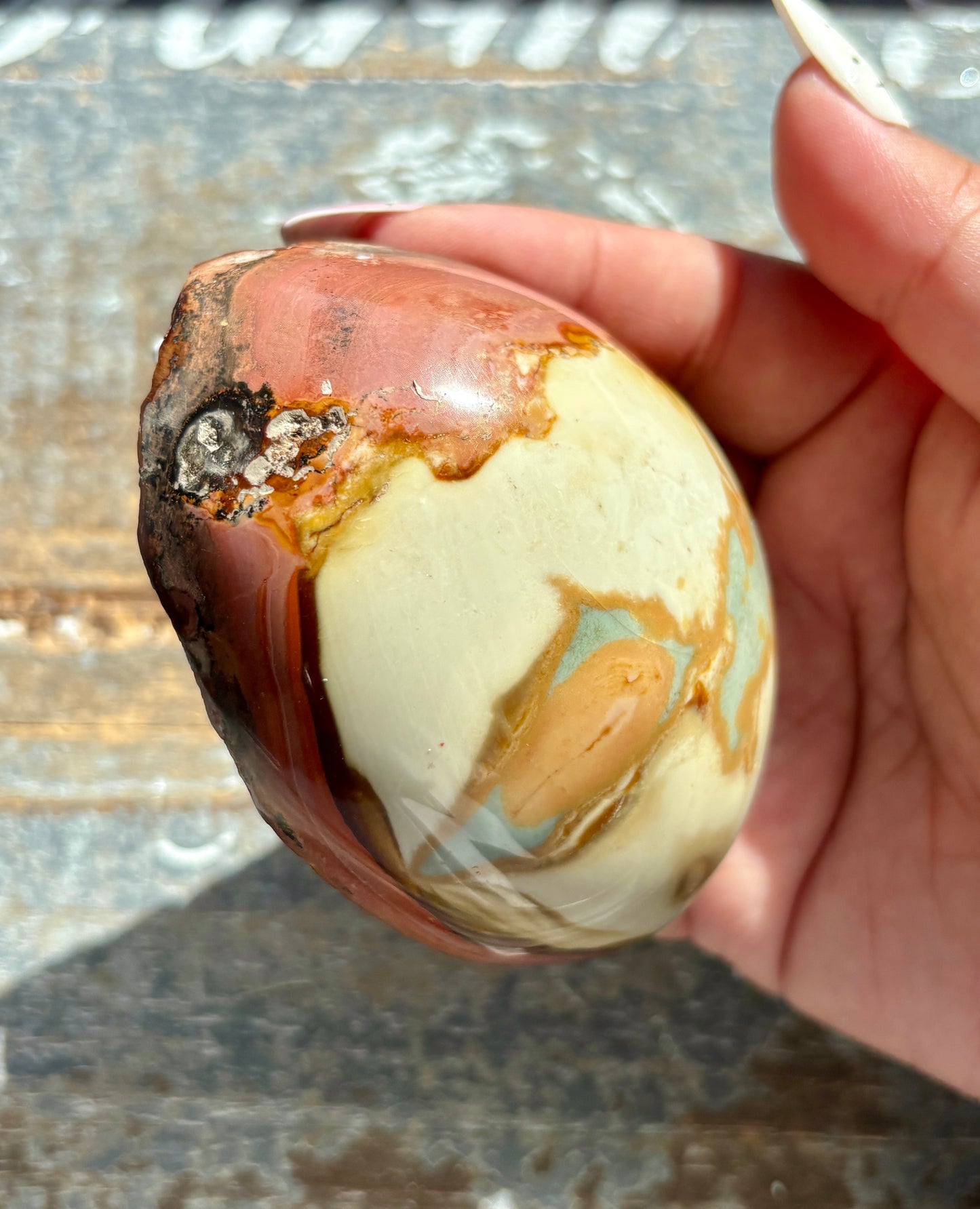 Gorgeous Polychrome Jasper Freeform Half Polished/Half Raw from Madagascar