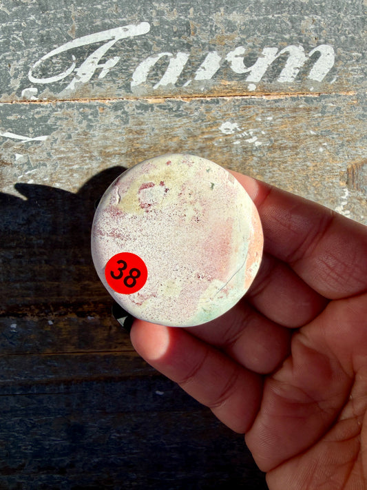 Colorful Unicorn Jasper Medallion | India | Opt 38