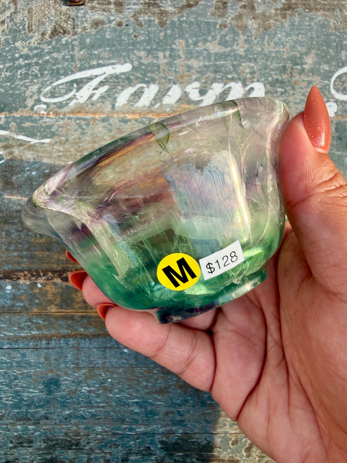 Gorgeous Hand Carved Fluorite Bowl | Opt M