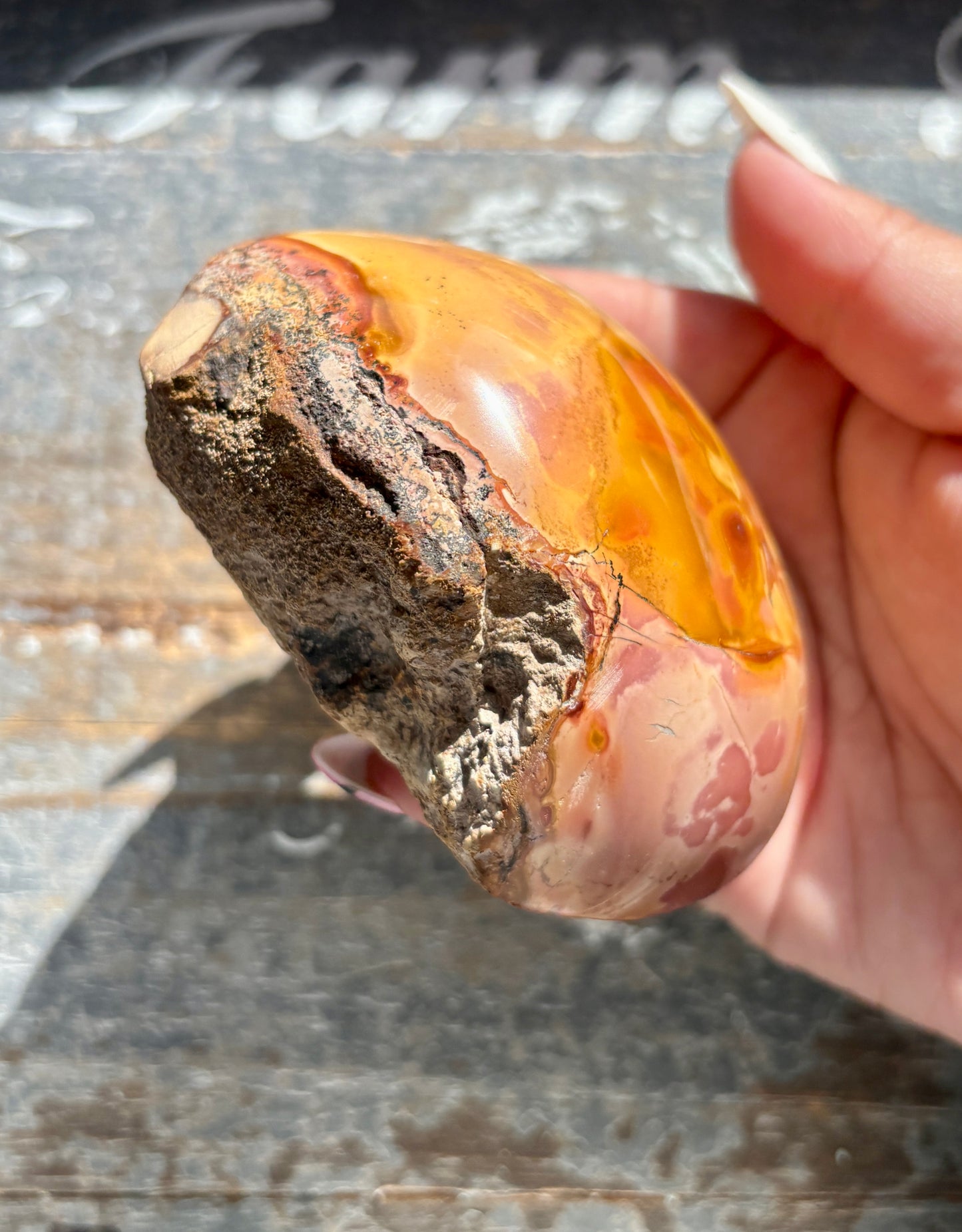 Gorgeous Polychrome Jasper Freeform Half Polished/Half Raw from Madagascar