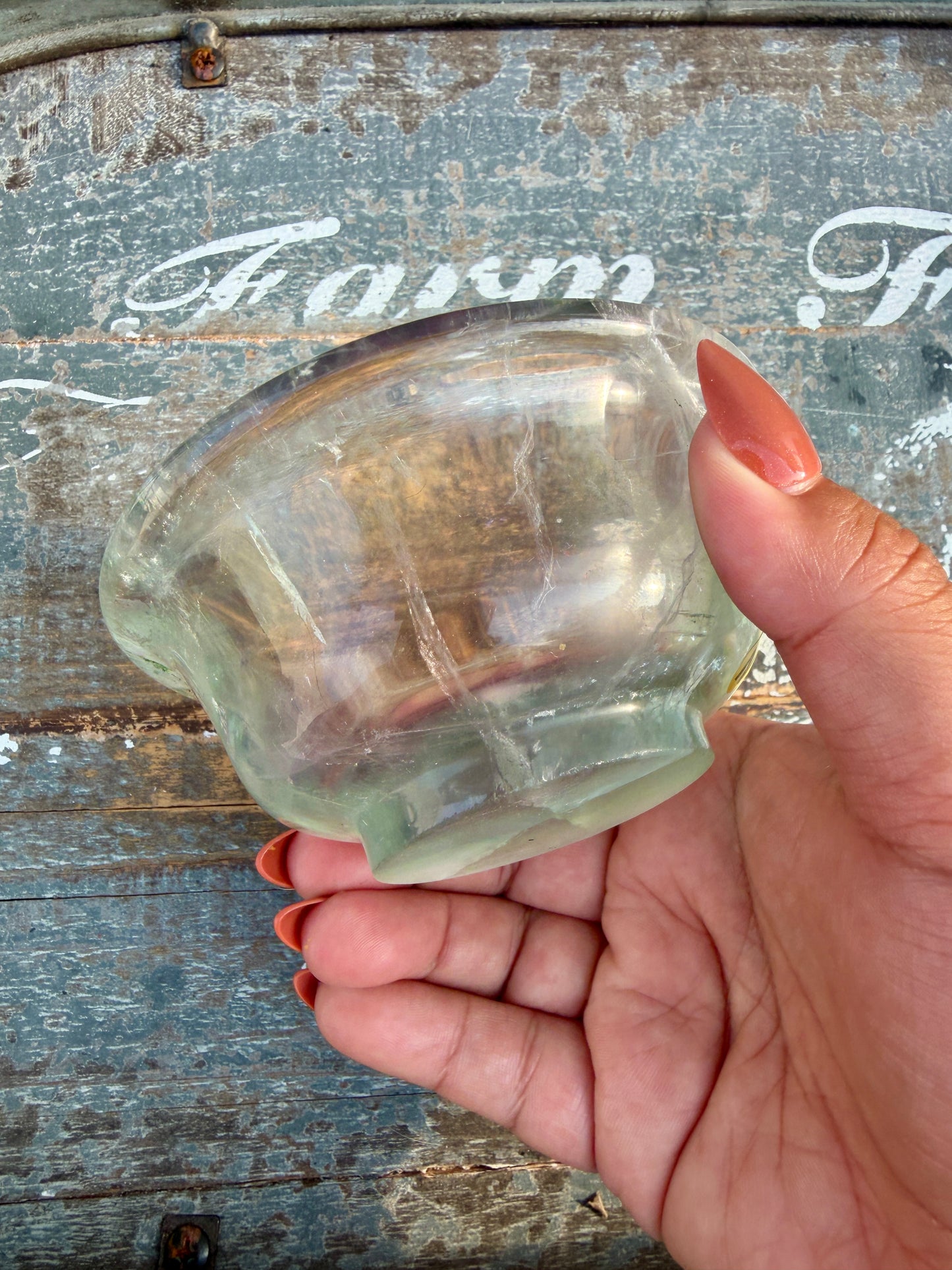 Gorgeous Hand Carved Fluorite Bowl | Opt N