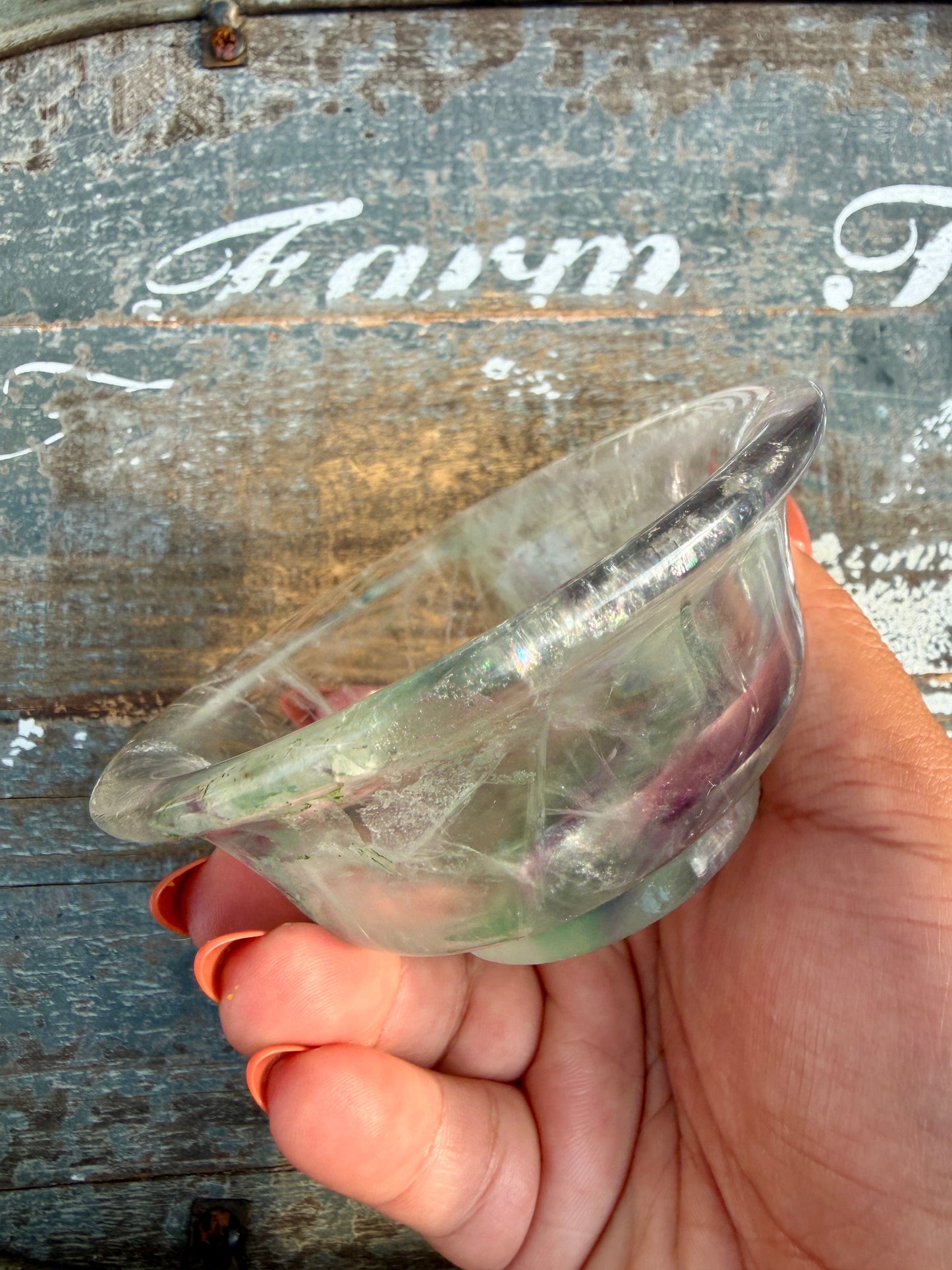 Gorgeous Hand Carved Fluorite Bowl | Opt N