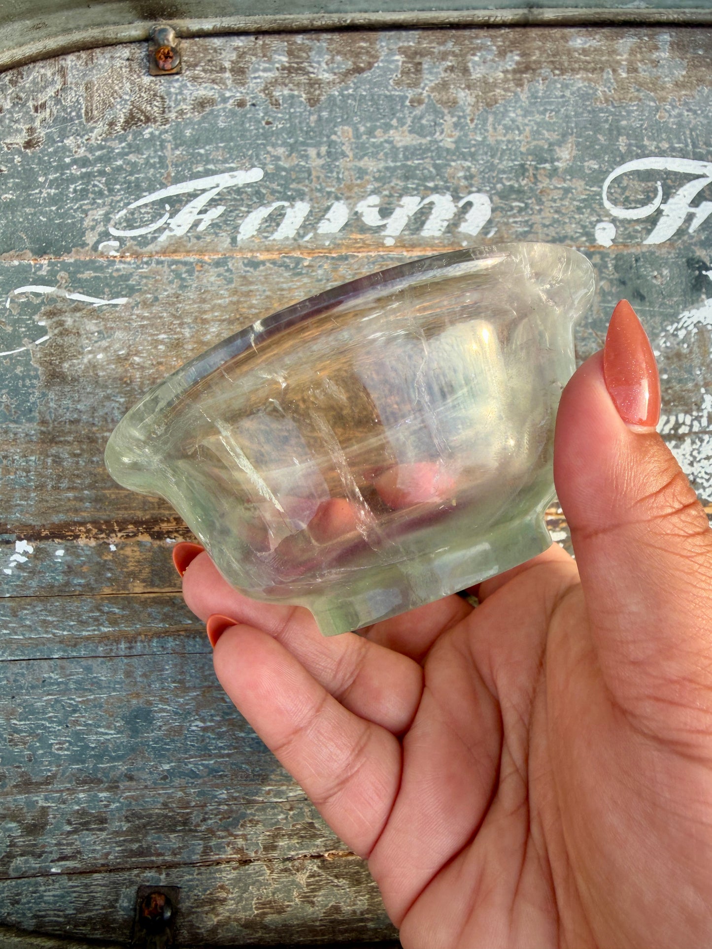 Gorgeous Hand Carved Fluorite Bowl | Opt N