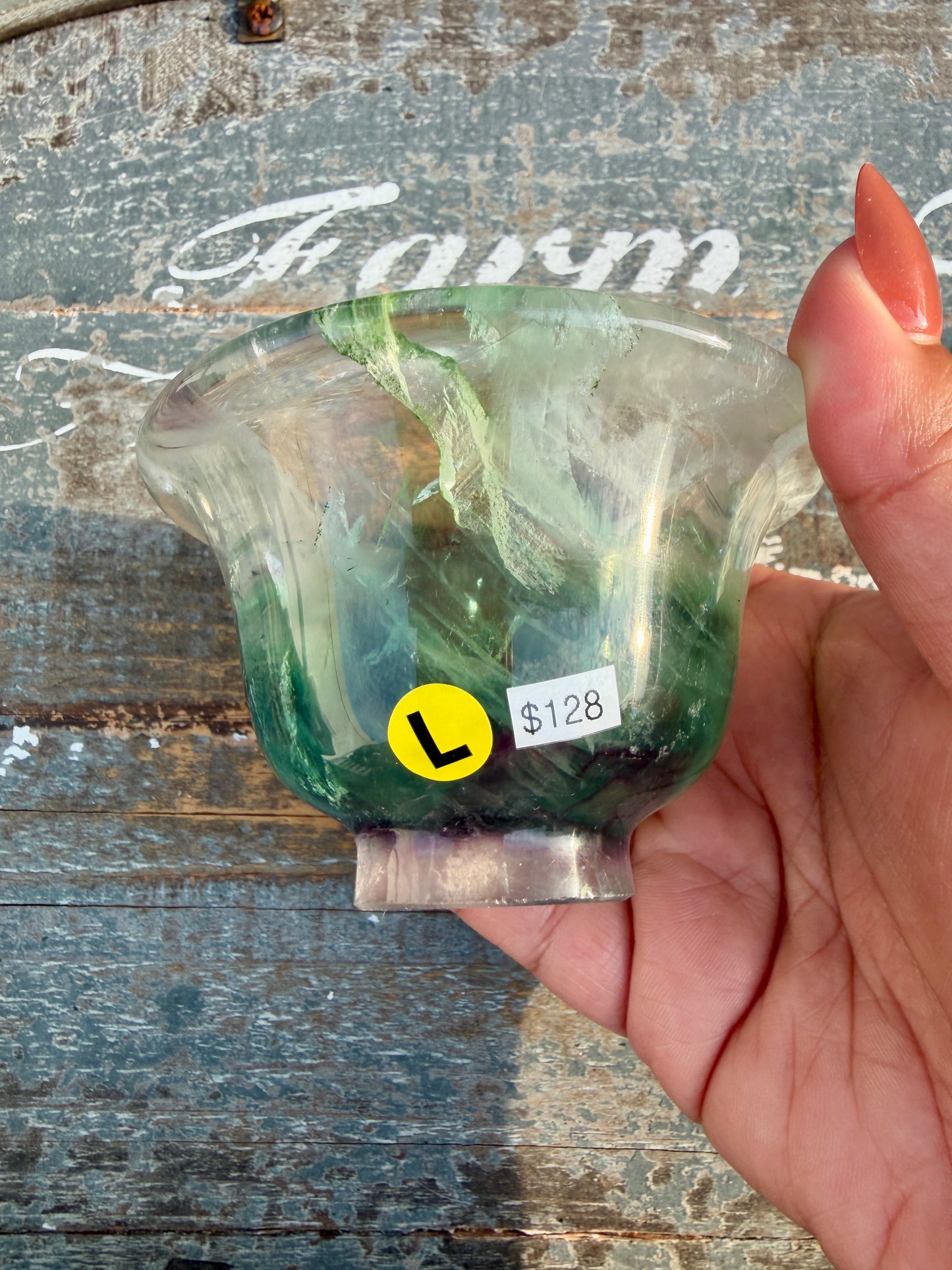 Gorgeous Hand Carved Fluorite Bowl | Opt L
