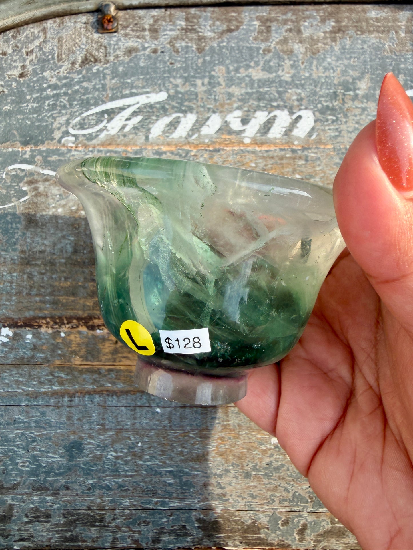 Gorgeous Hand Carved Fluorite Bowl | Opt L