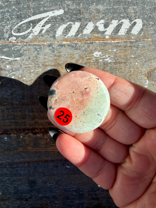 Colorful Unicorn Jasper Medallion | India | Opt 25