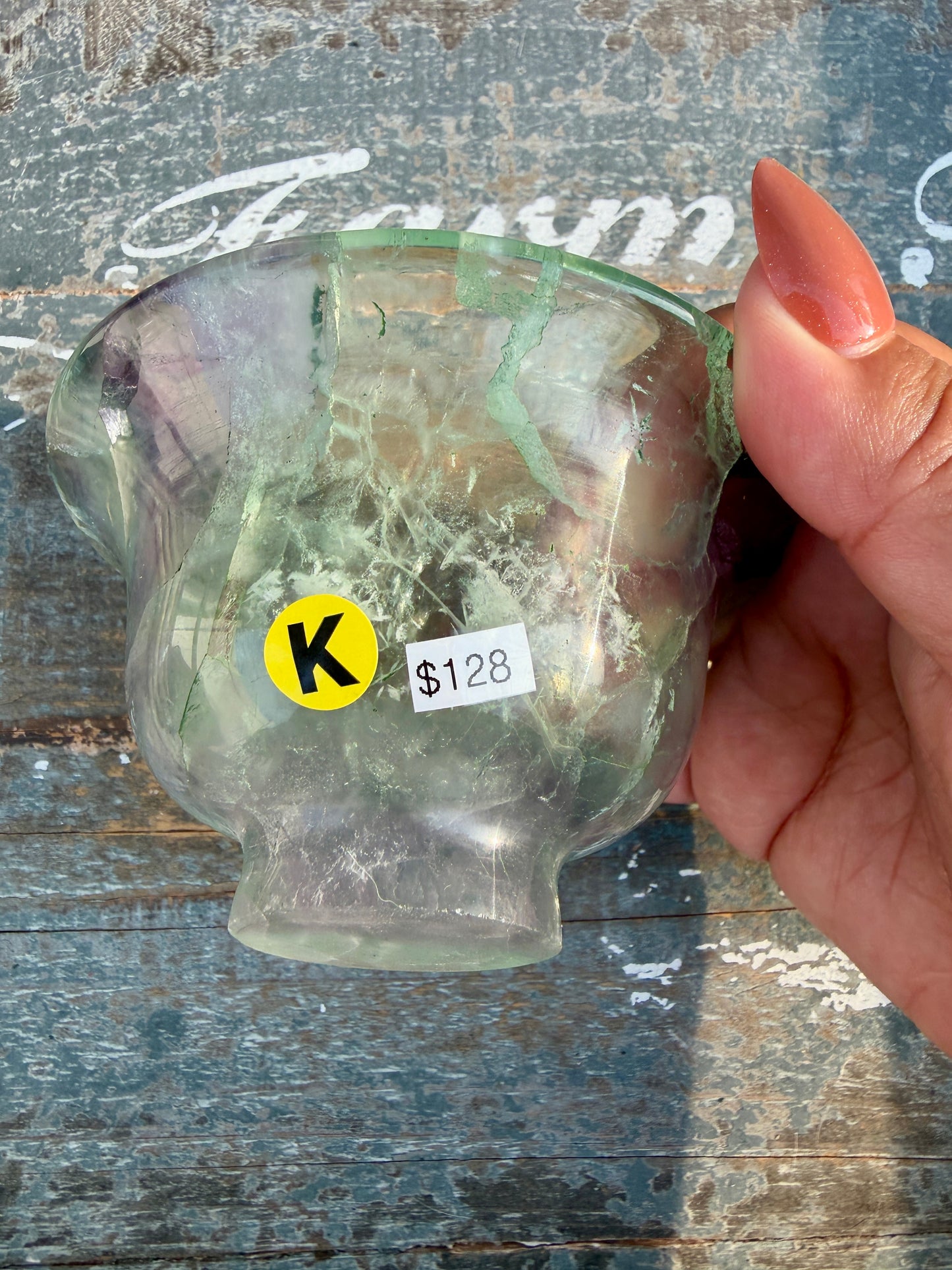 Gorgeous Hand Carved Fluorite Bowl | Opt K