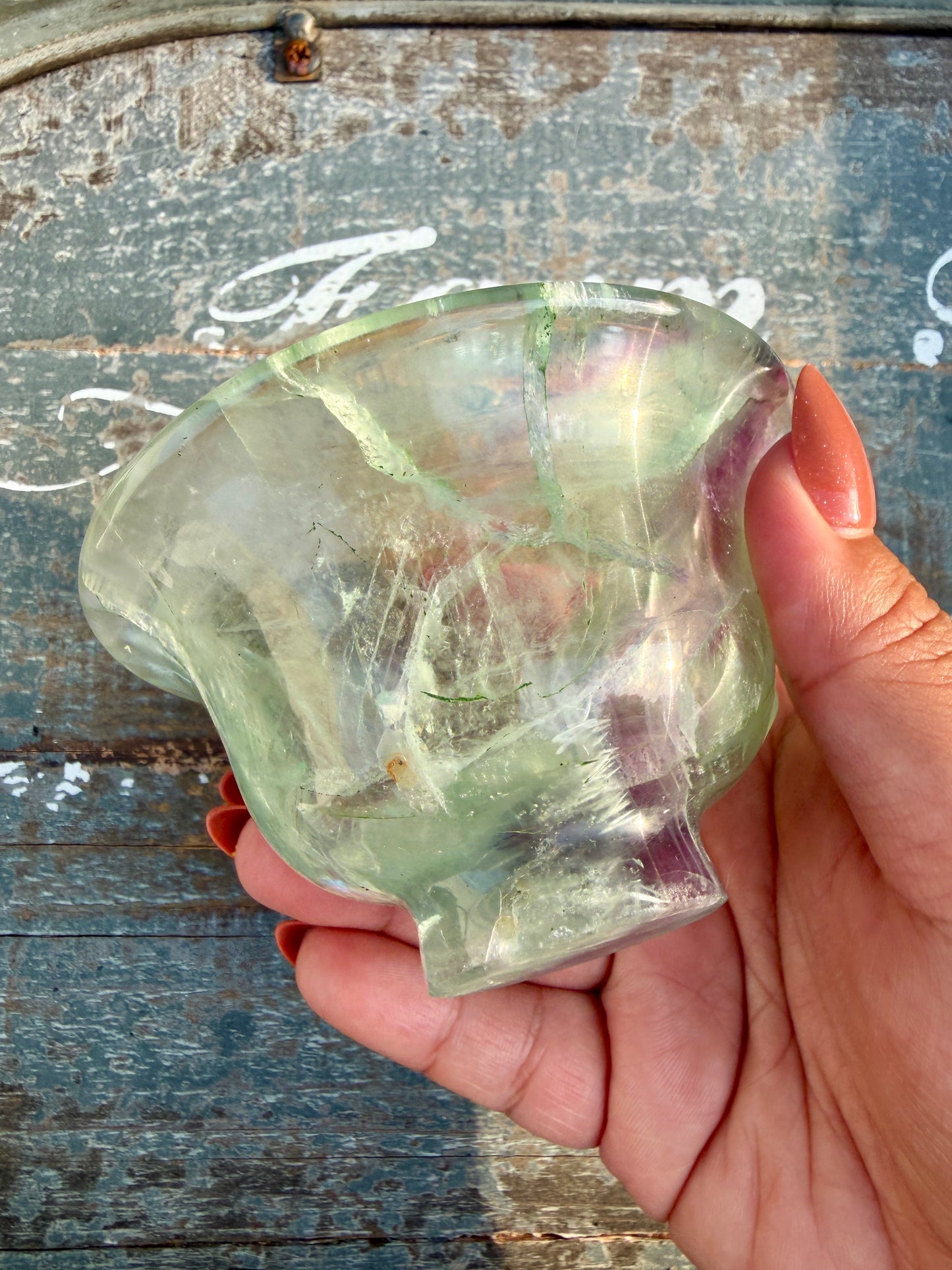 Gorgeous Hand Carved Fluorite Bowl | Opt K