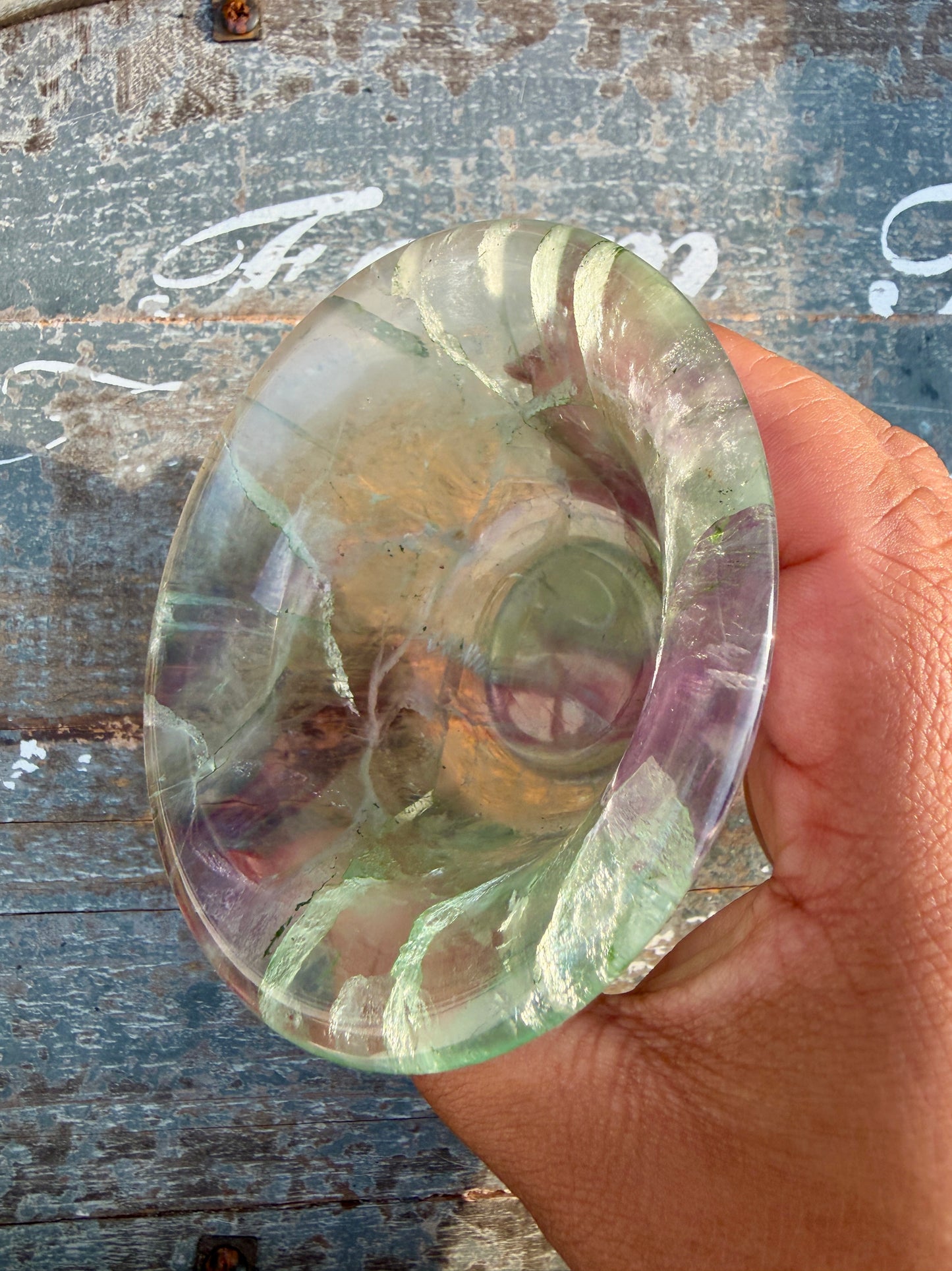 Gorgeous Hand Carved Fluorite Bowl | Opt K