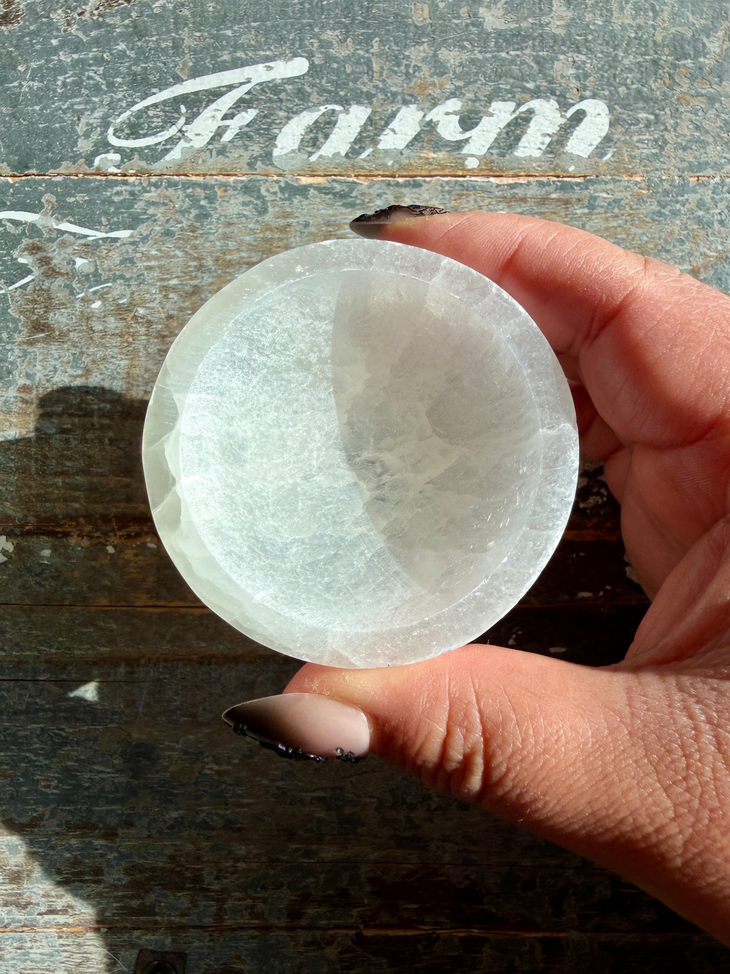 One (1) Satin Spar (selentine) Bowl | Mini