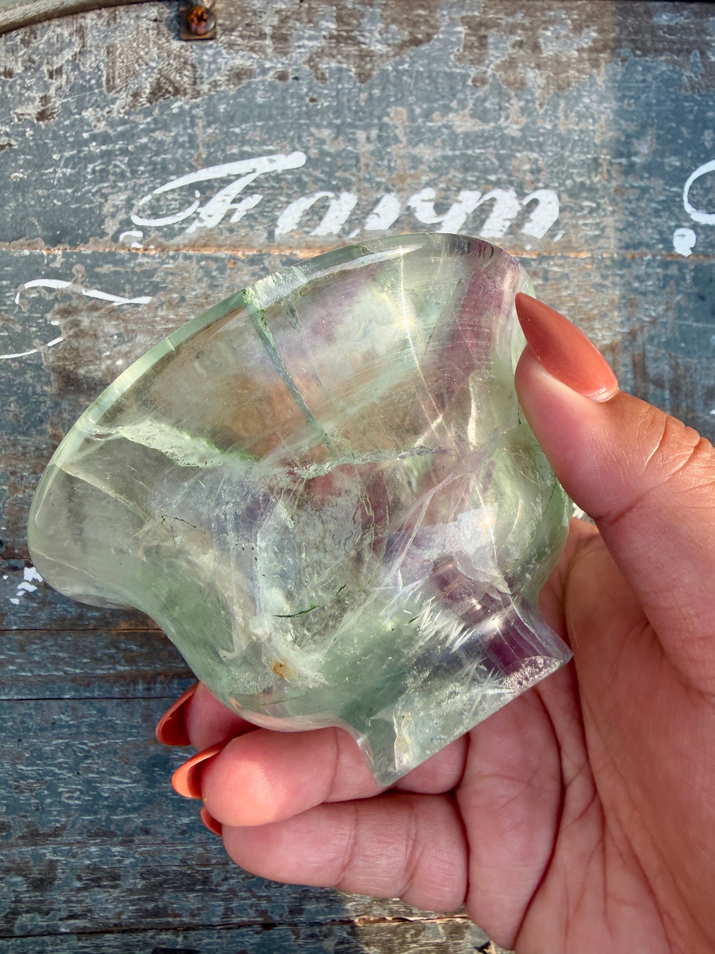 Gorgeous Hand Carved Fluorite Bowl | Opt K