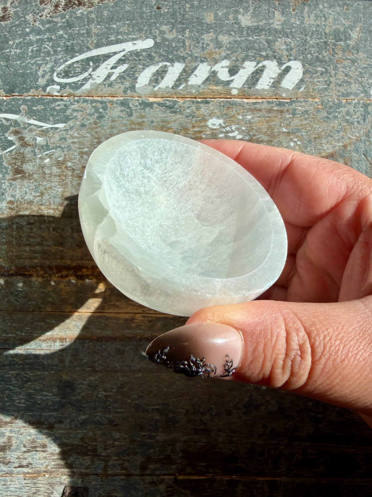 One (1) Satin Spar (selentine) Bowl | Mini