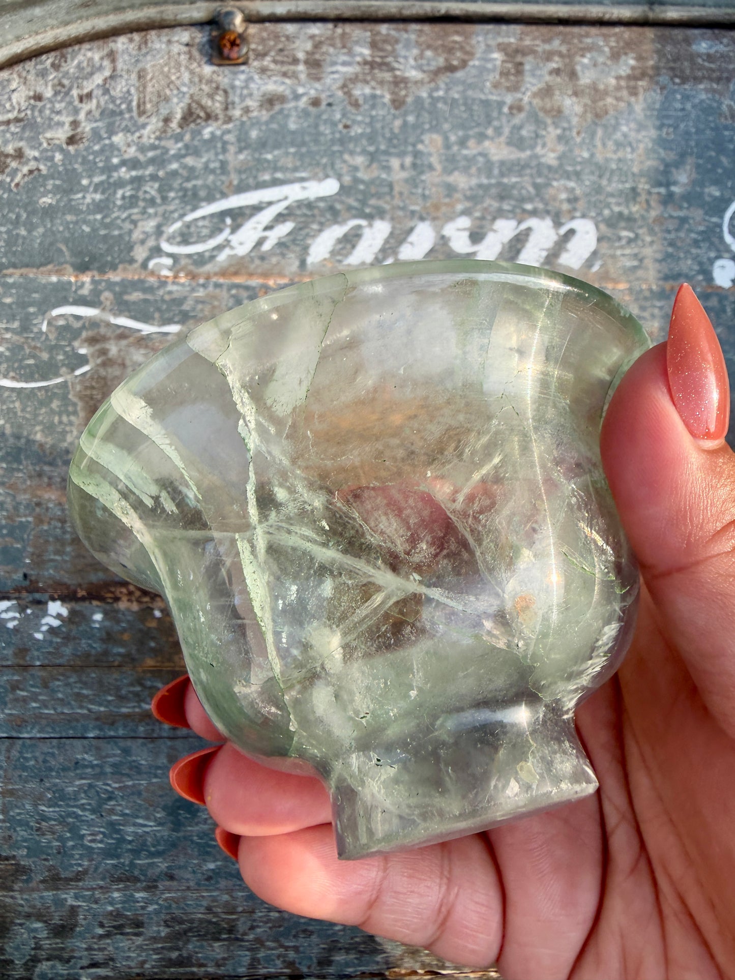 Gorgeous Hand Carved Fluorite Bowl | Opt K