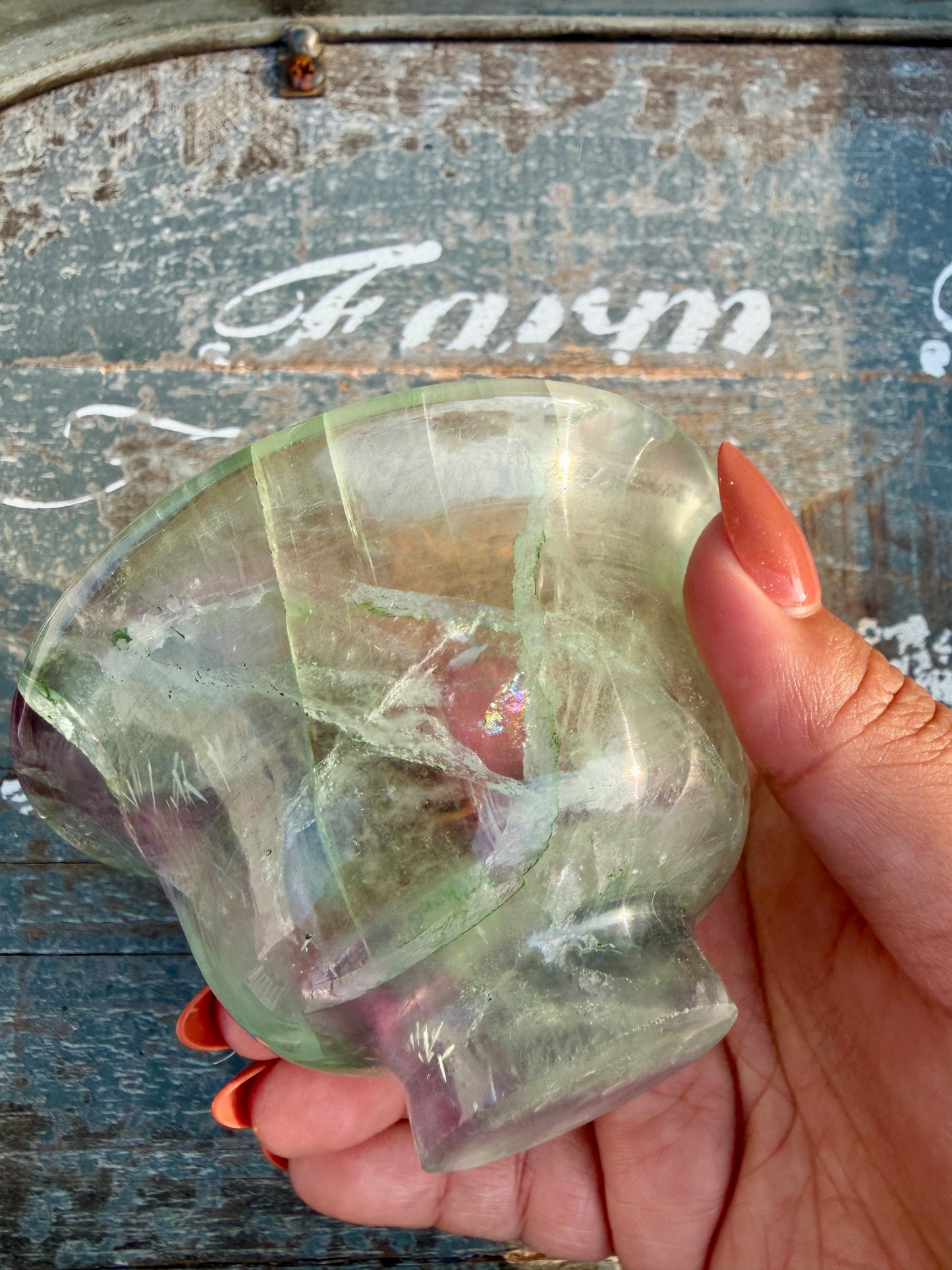 Gorgeous Hand Carved Fluorite Bowl | Opt K