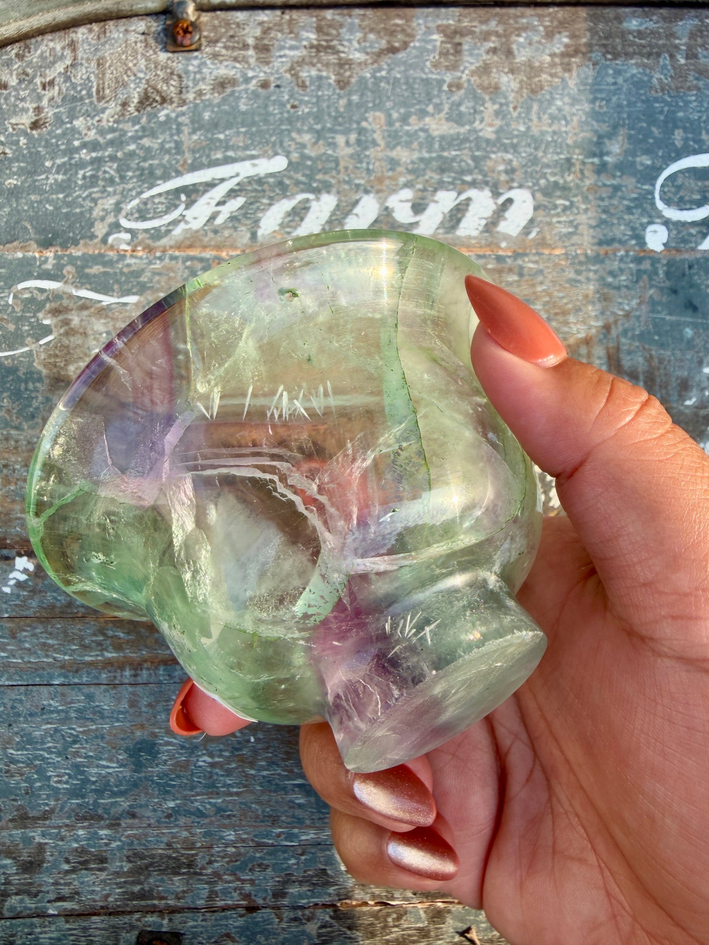 Gorgeous Hand Carved Fluorite Bowl | Opt K