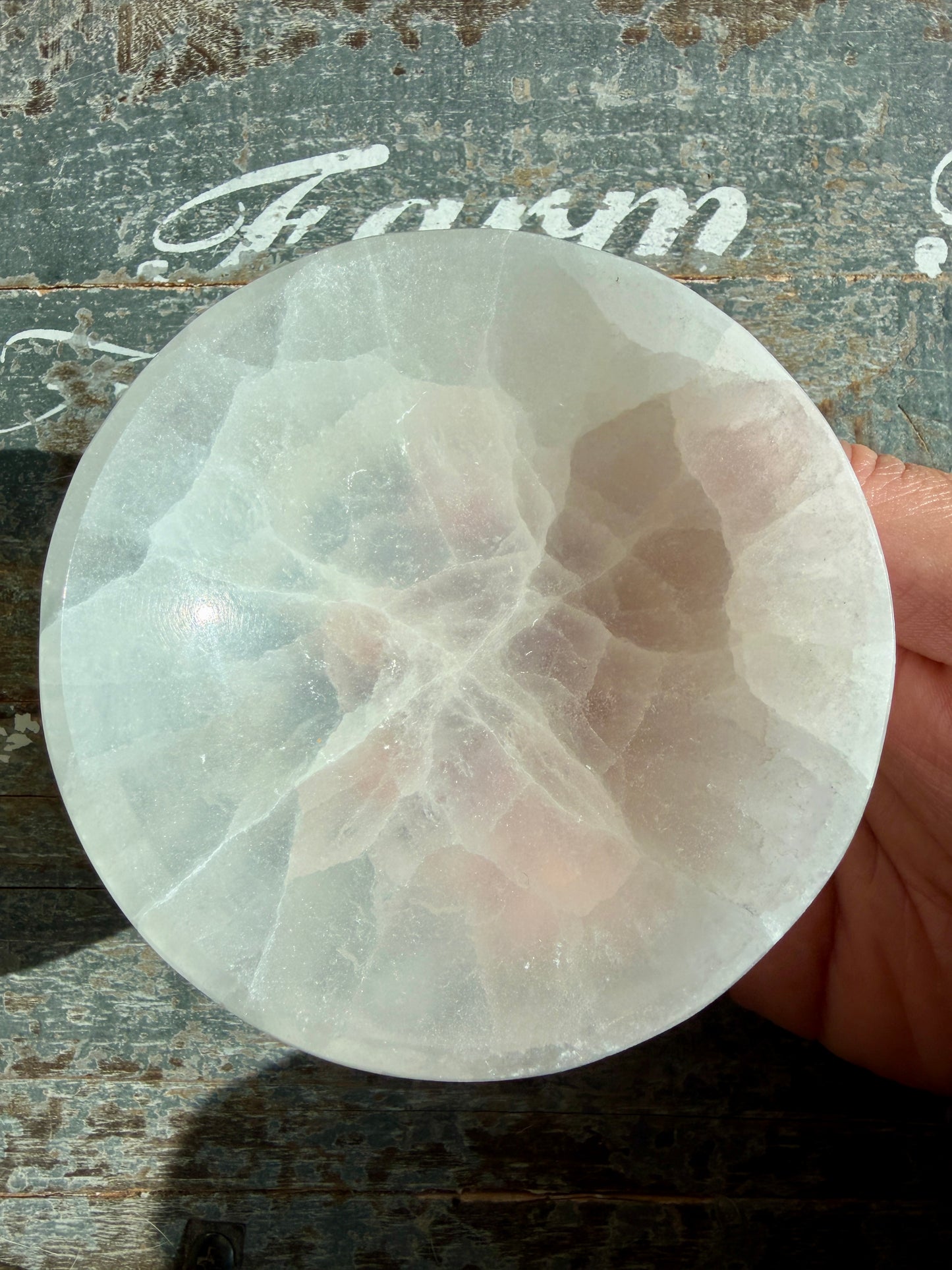 One (1) Satin Spar (selentine) Bowl | Medium
