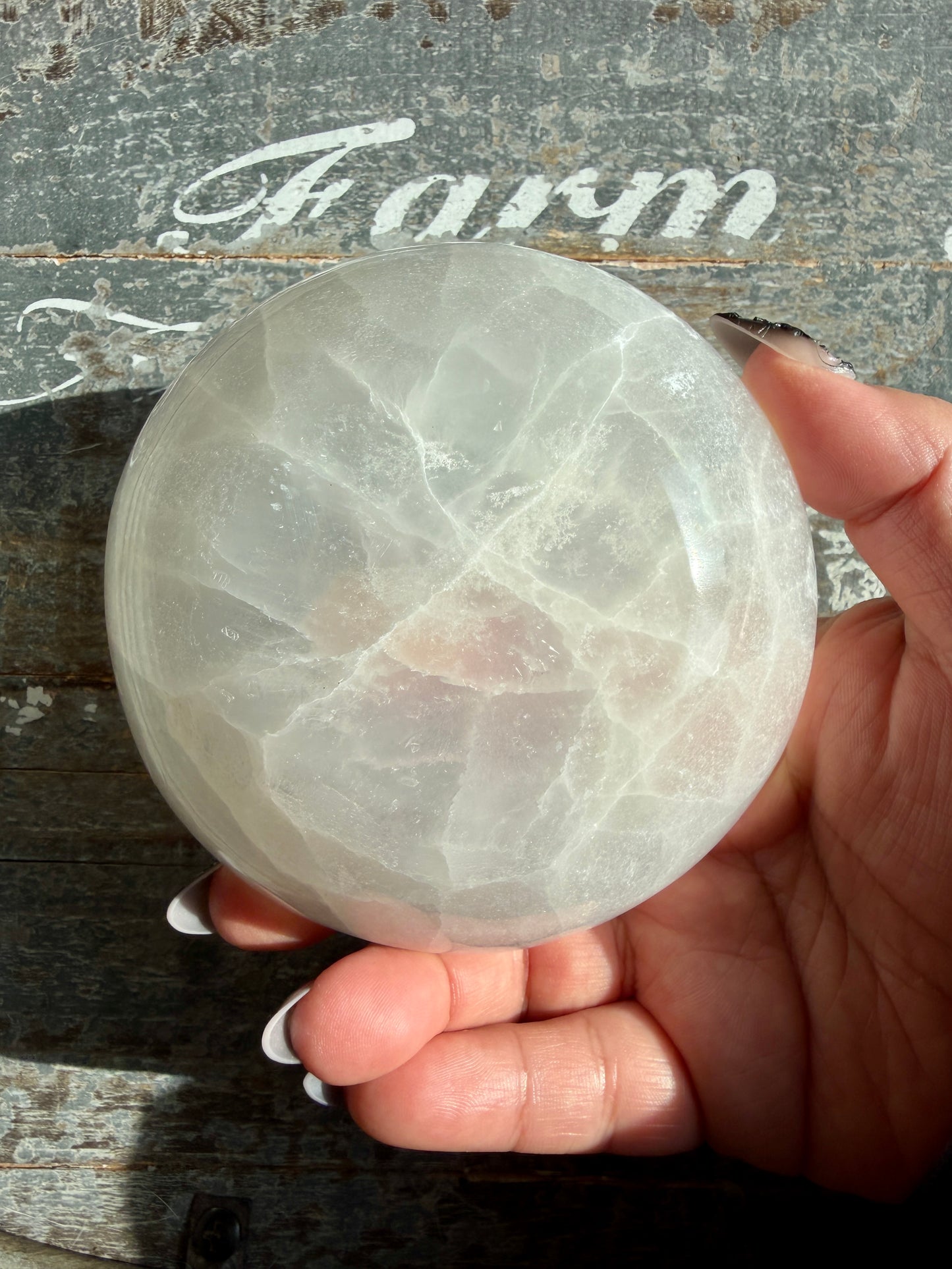 One (1) Satin Spar (selentine) Bowl | Medium