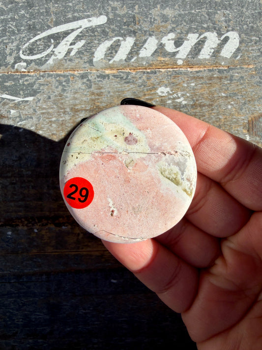 Colorful Unicorn Jasper Medallion | India | Opt 29