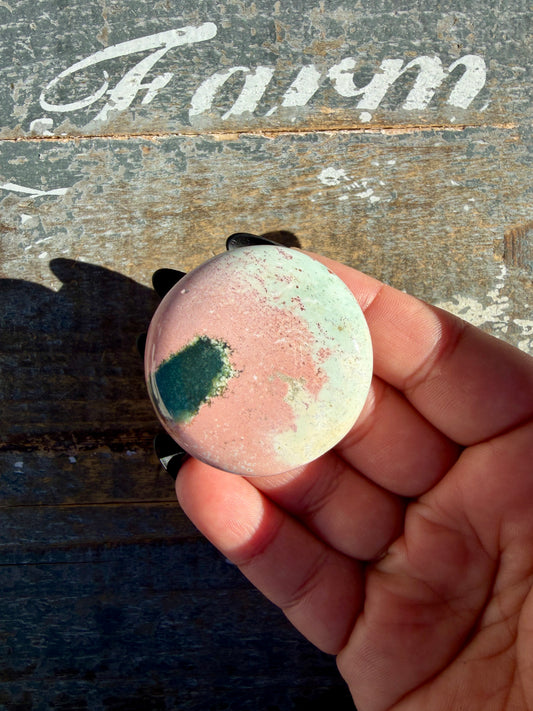 Colorful Unicorn Jasper Medallion | India | Opt 27