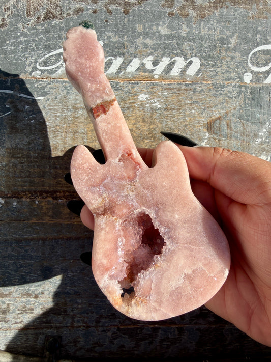 Gorgeous Pink Amethyst Guitar on Stand | Opt 4 (VIDEO AVAILABLE)