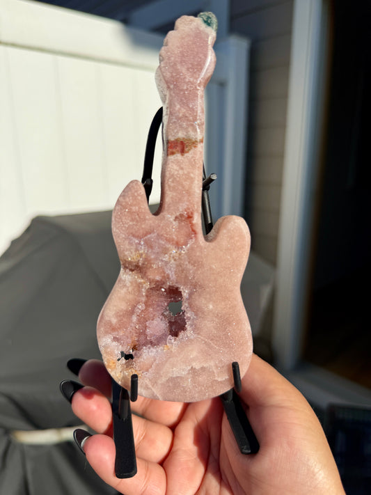 Gorgeous Pink Amethyst Guitar on Stand | Opt 4 (VIDEO AVAILABLE)