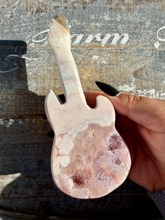 Gorgeous Pink Amethyst Guitar on Stand | Opt 2 (VIDEO AVAILABLE)