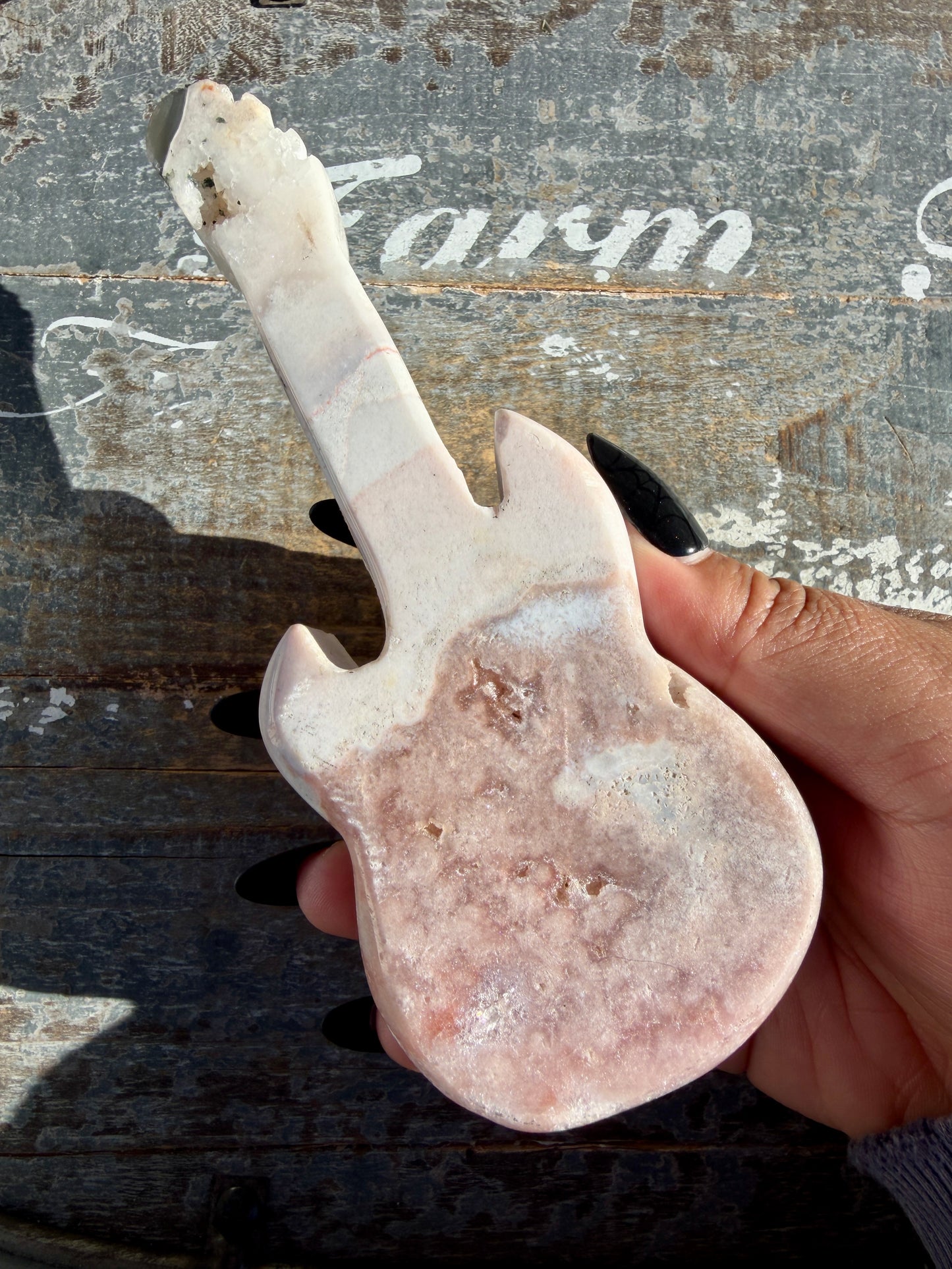 Gorgeous Pink Amethyst Guitar on Stand | Opt 2 (VIDEO AVAILABLE)