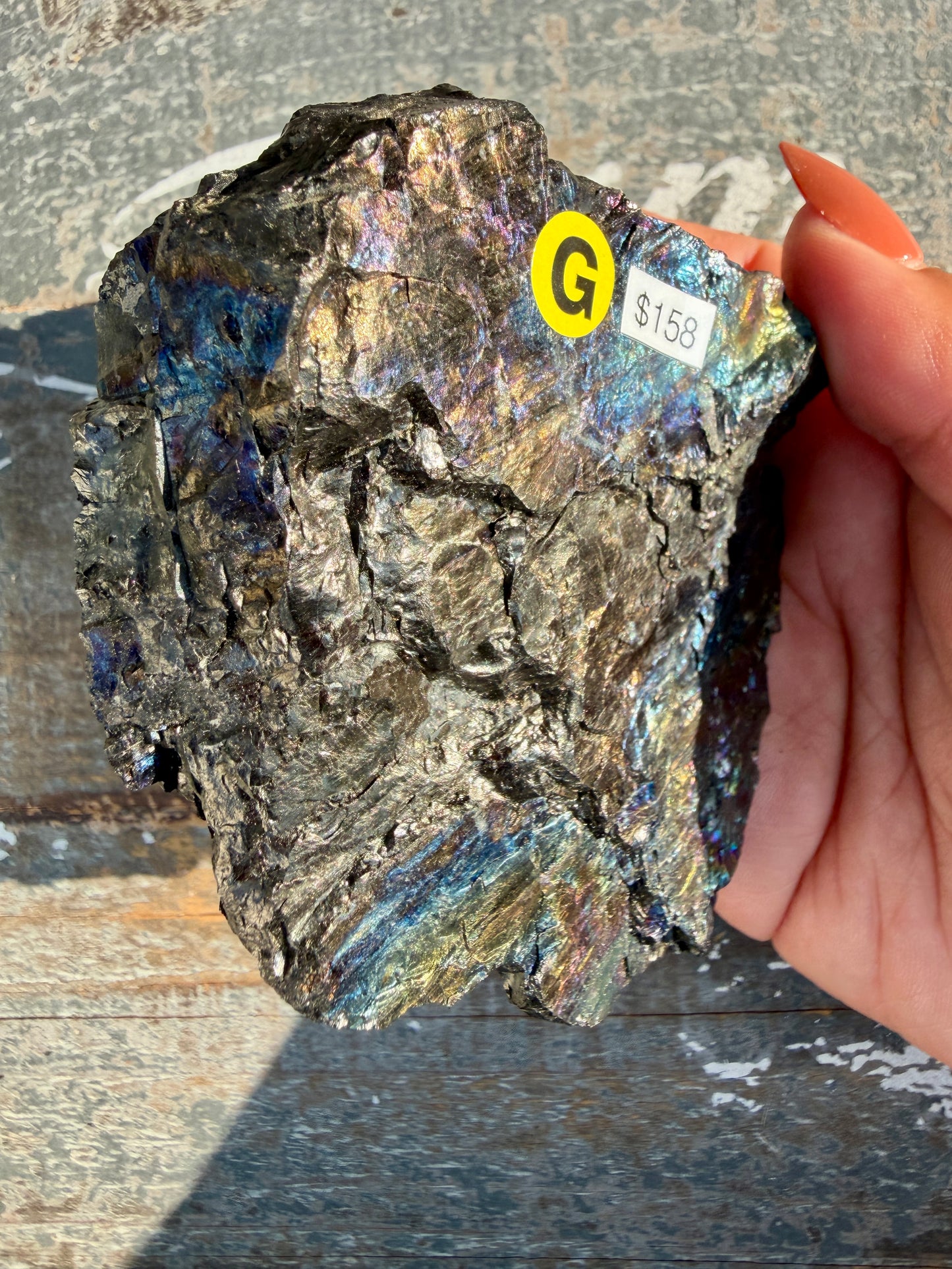Gorgeous Rainbow Iridescent Carbon Specimen | Opt G