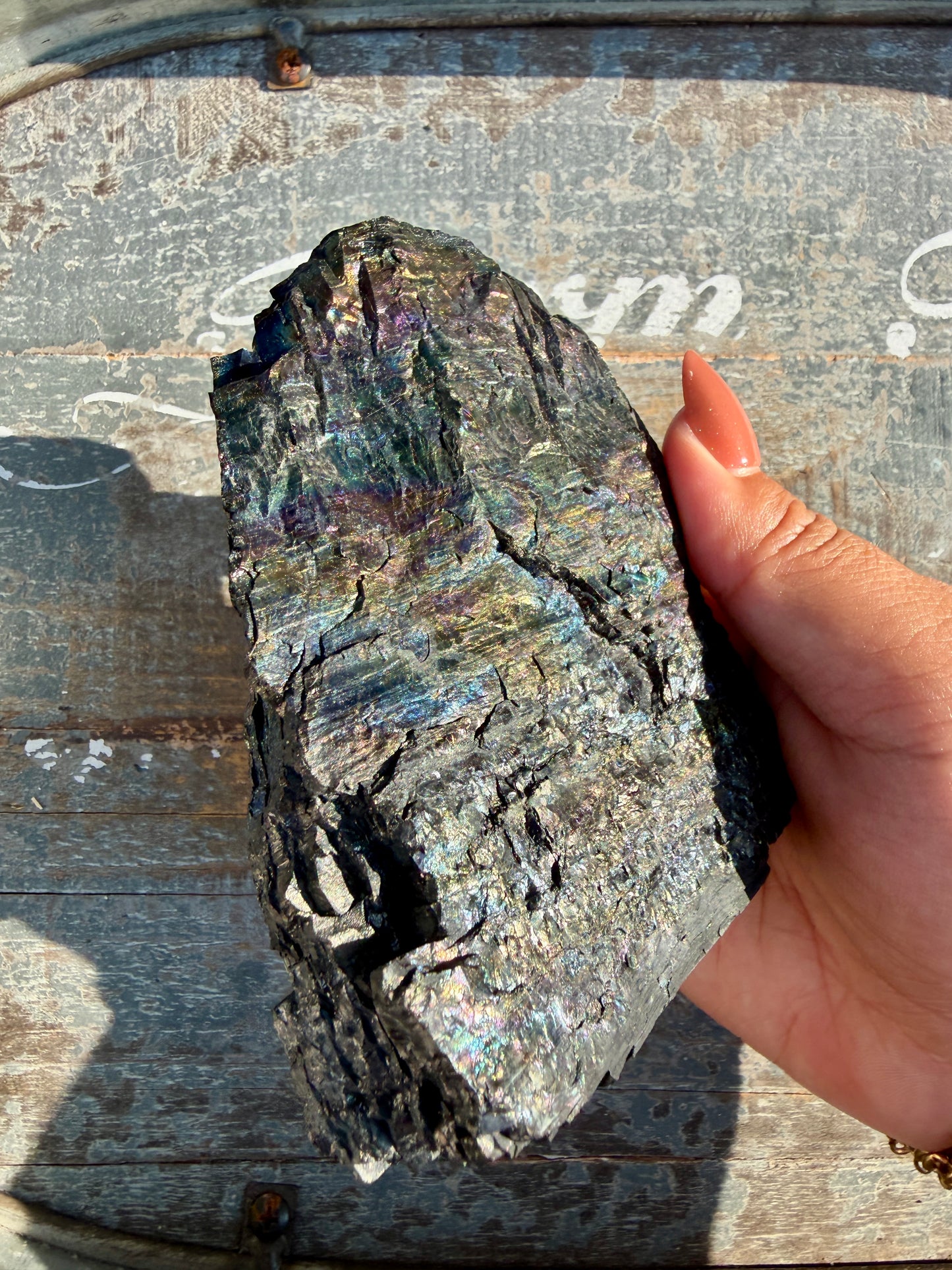 Gorgeous Rainbow Iridescent Carbon Specimen | Opt J