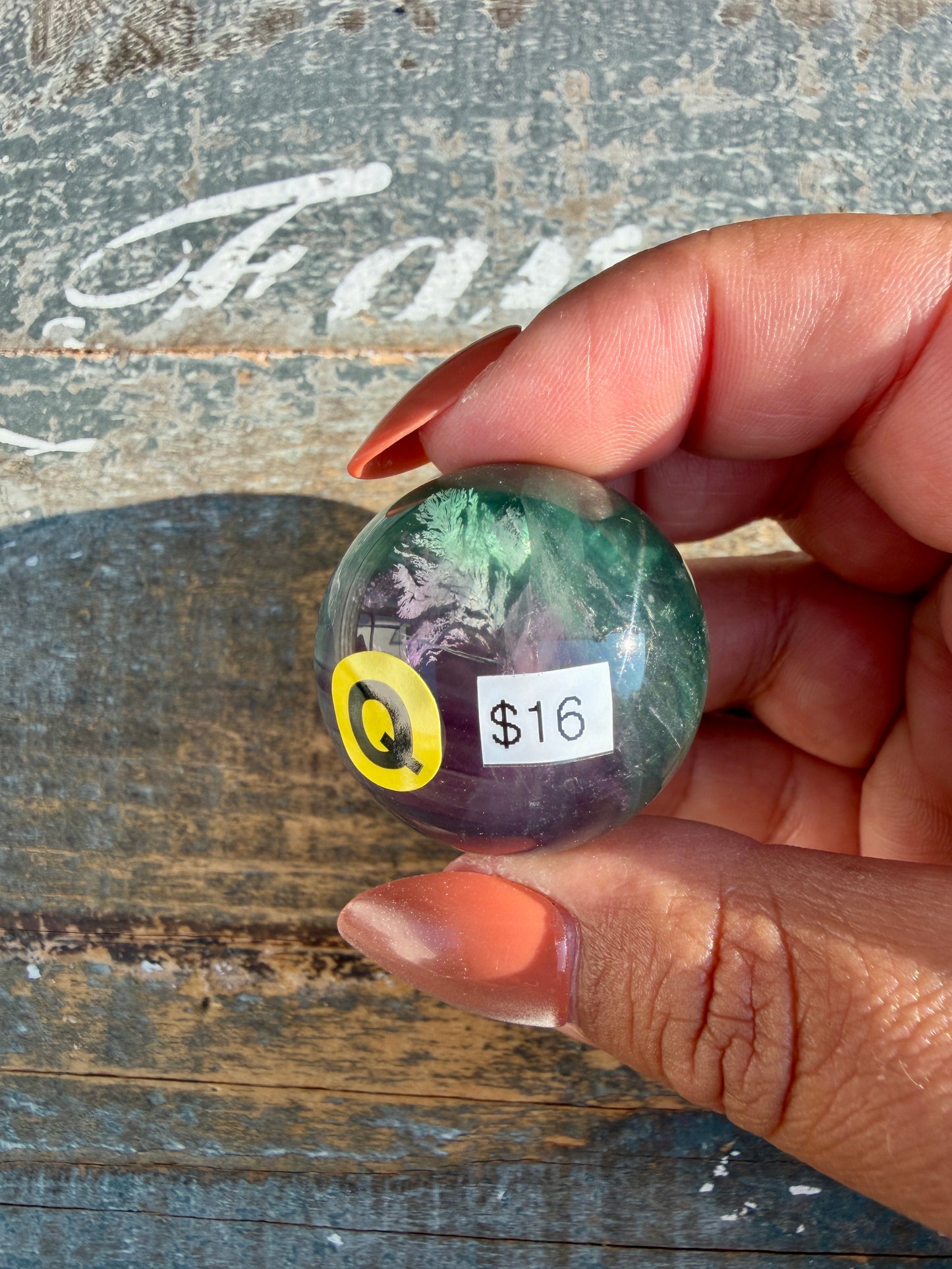 Gorgeous Dark Rainbow Fluorite Sphere | Opt Q