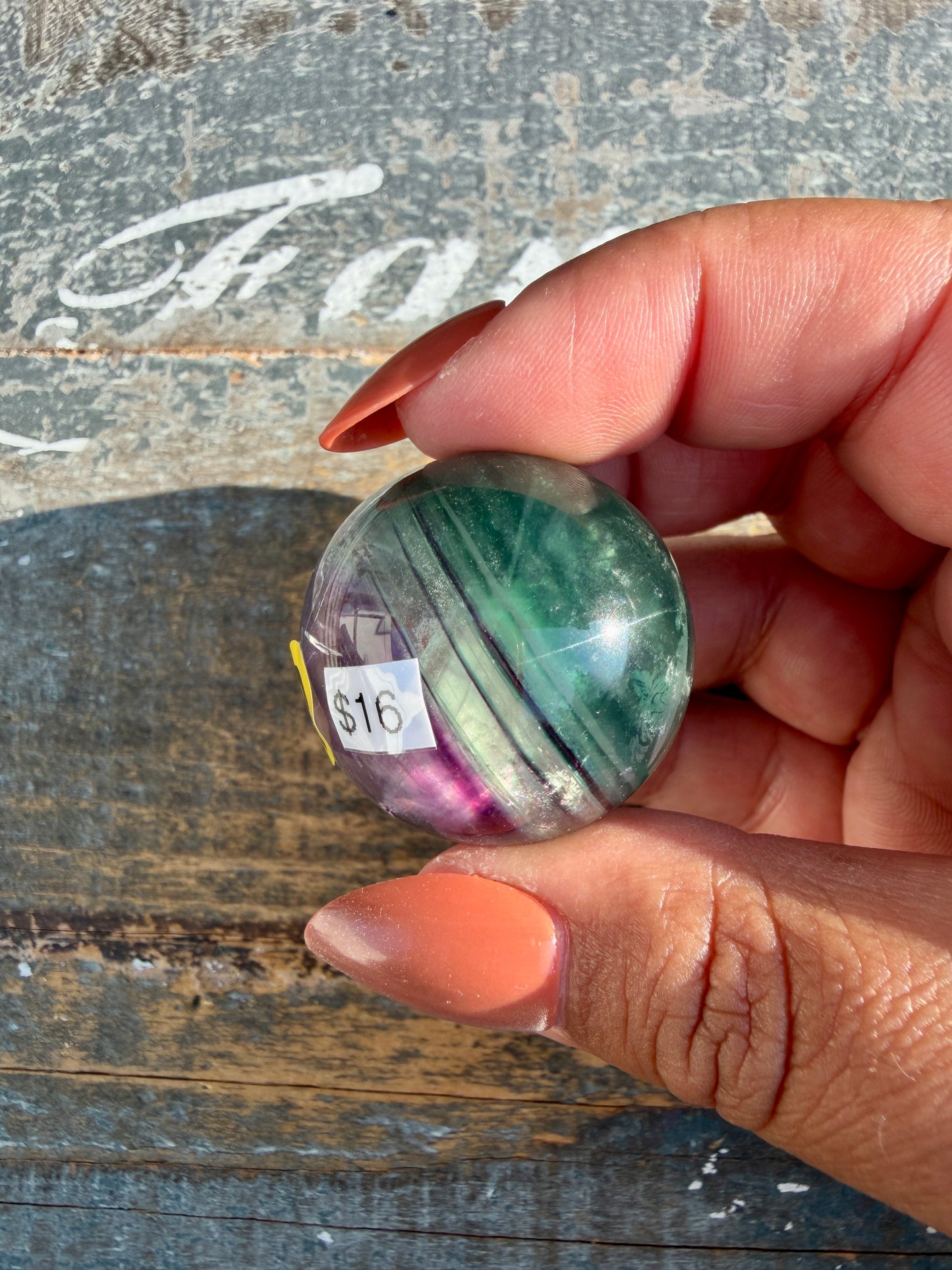 Gorgeous Dark Rainbow Fluorite Sphere | Opt Q