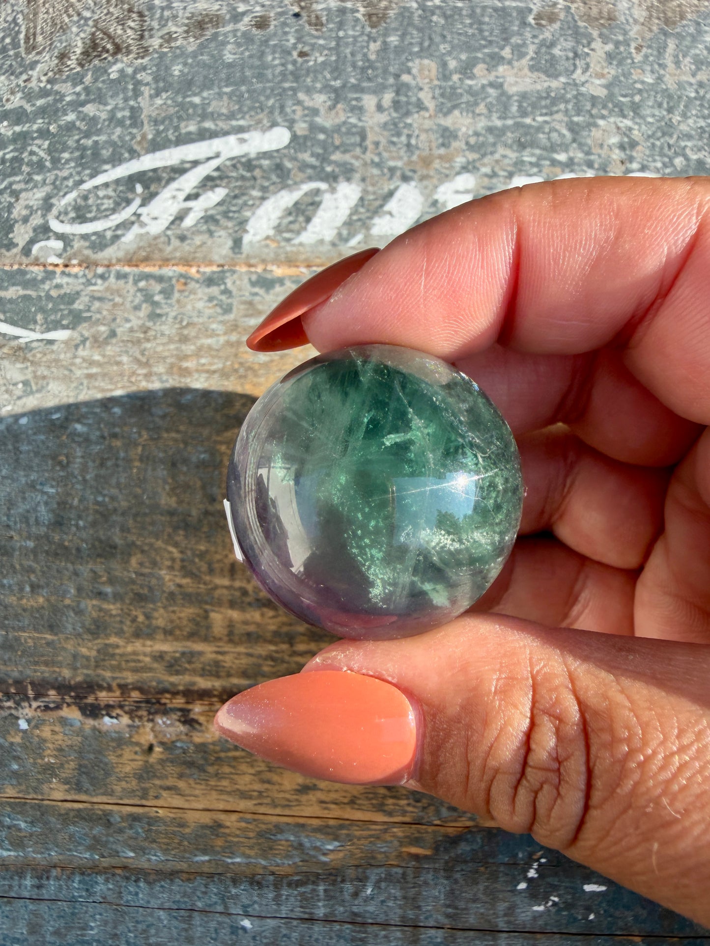Gorgeous Dark Rainbow Fluorite Sphere | Opt Q