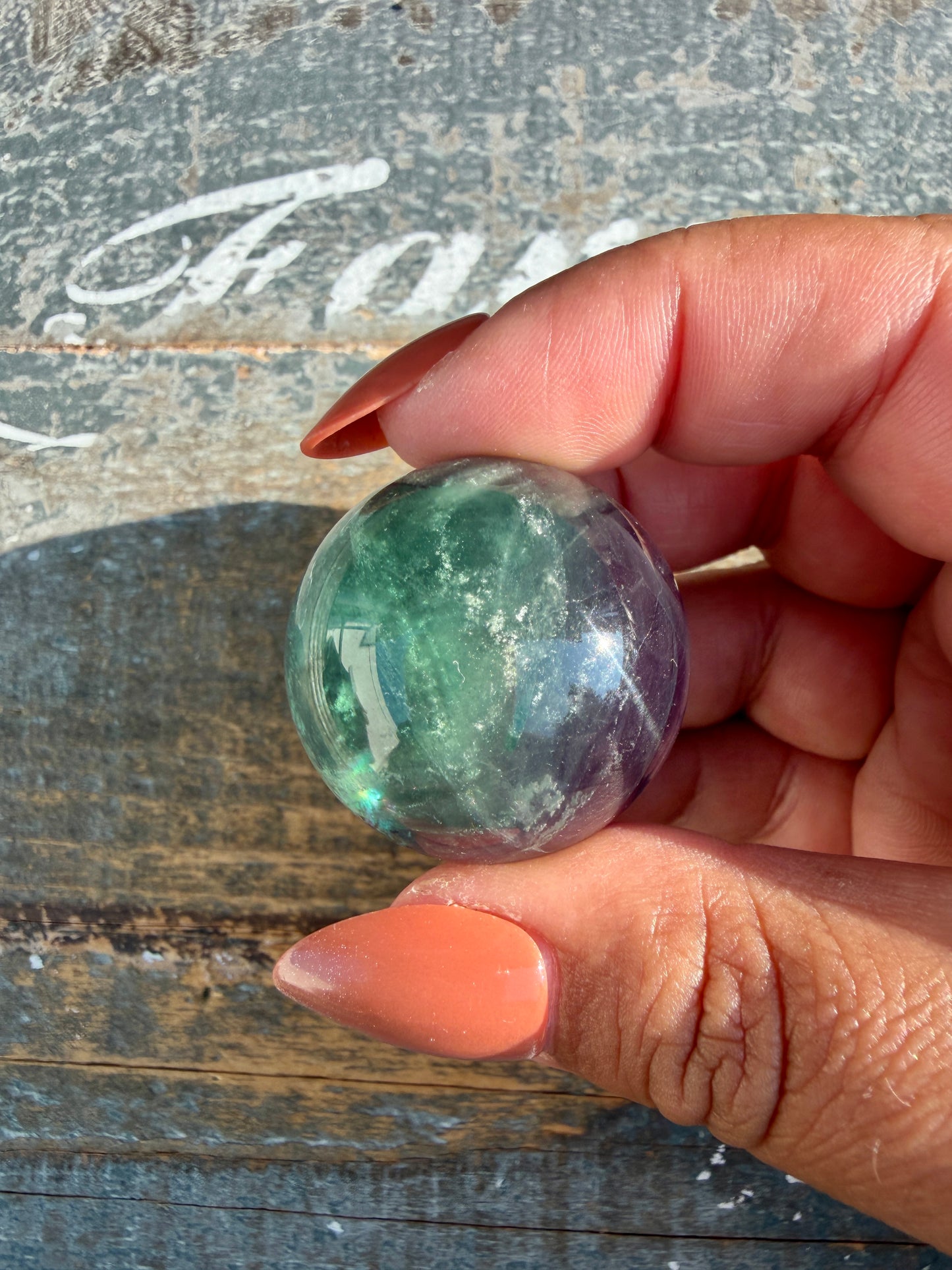 Gorgeous Dark Rainbow Fluorite Sphere | Opt Q
