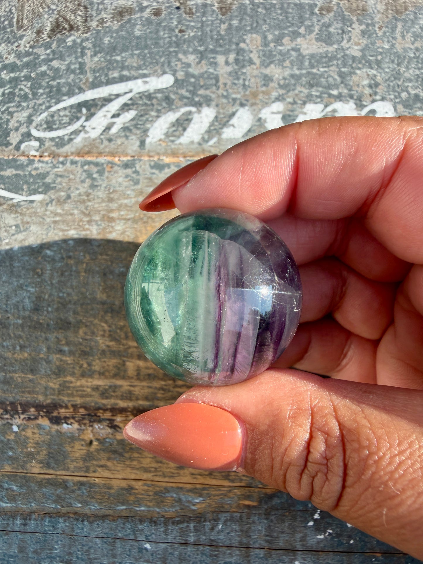 Gorgeous Dark Rainbow Fluorite Sphere | Opt Q
