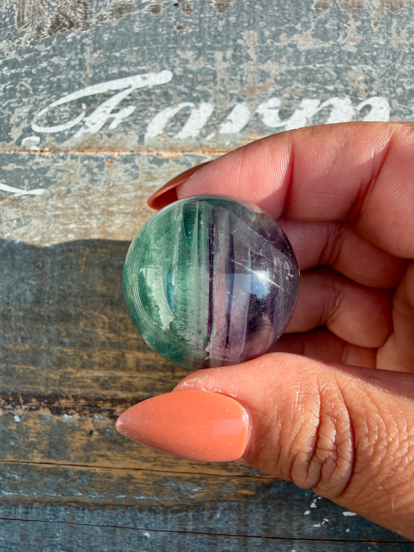 Gorgeous Dark Rainbow Fluorite Sphere | Opt Q