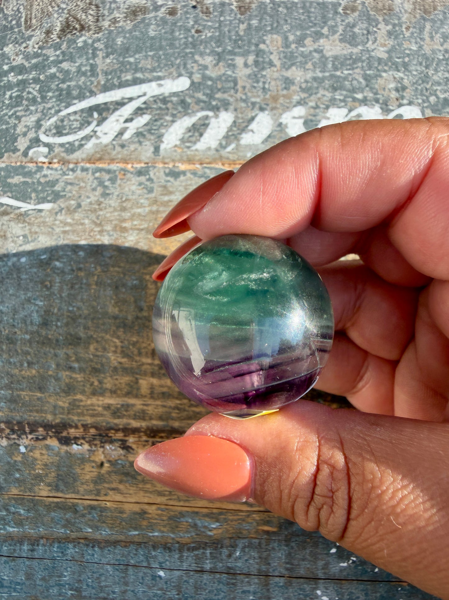 Gorgeous Dark Rainbow Fluorite Sphere | Opt Q