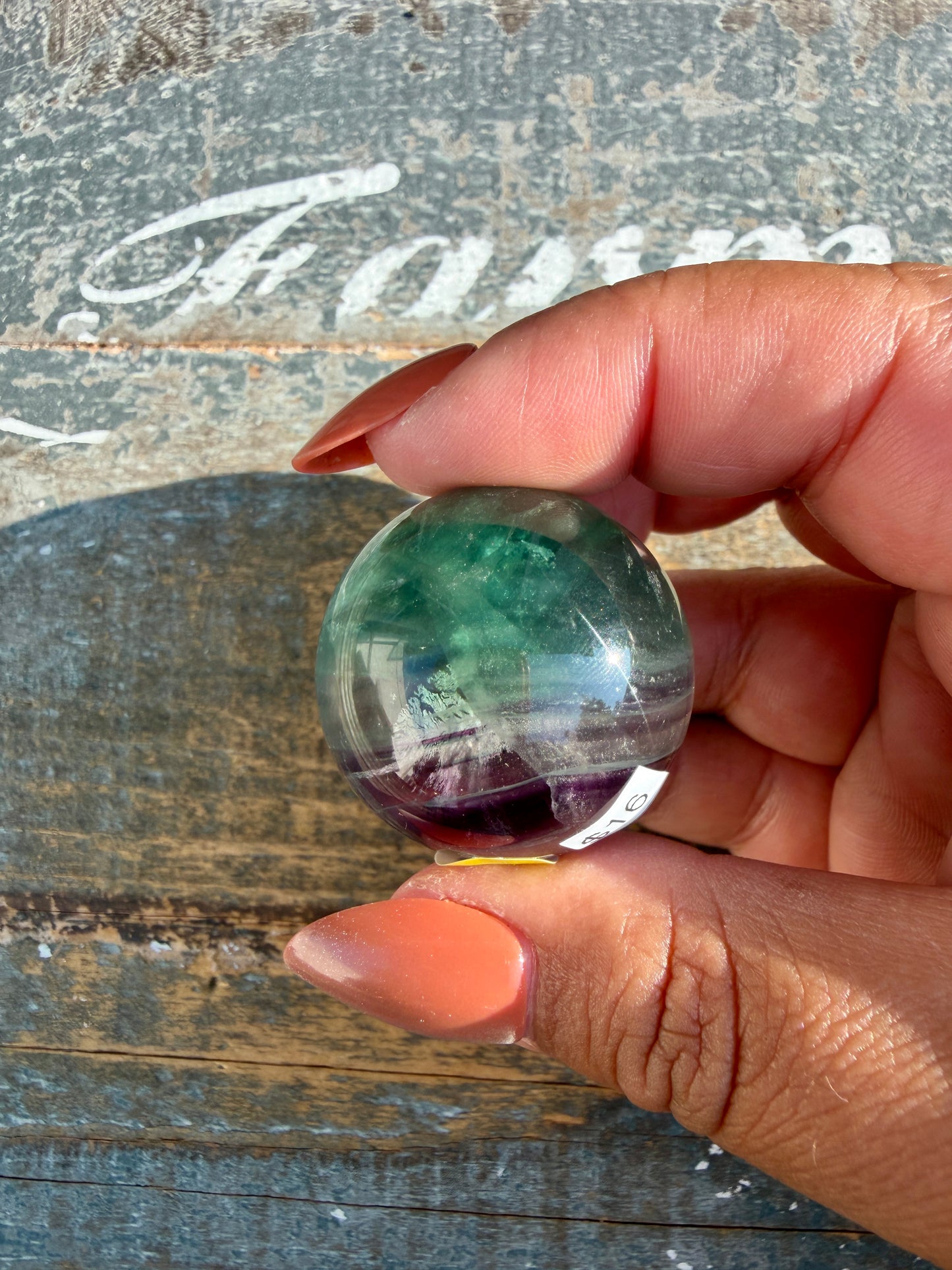 Gorgeous Dark Rainbow Fluorite Sphere | Opt Q