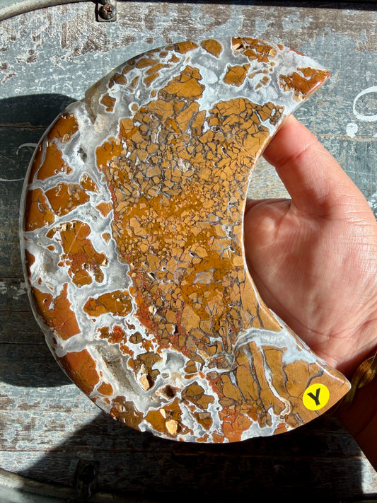 Gorgeous Indonesian Brecciated Jasper Large Moon | Opt Y