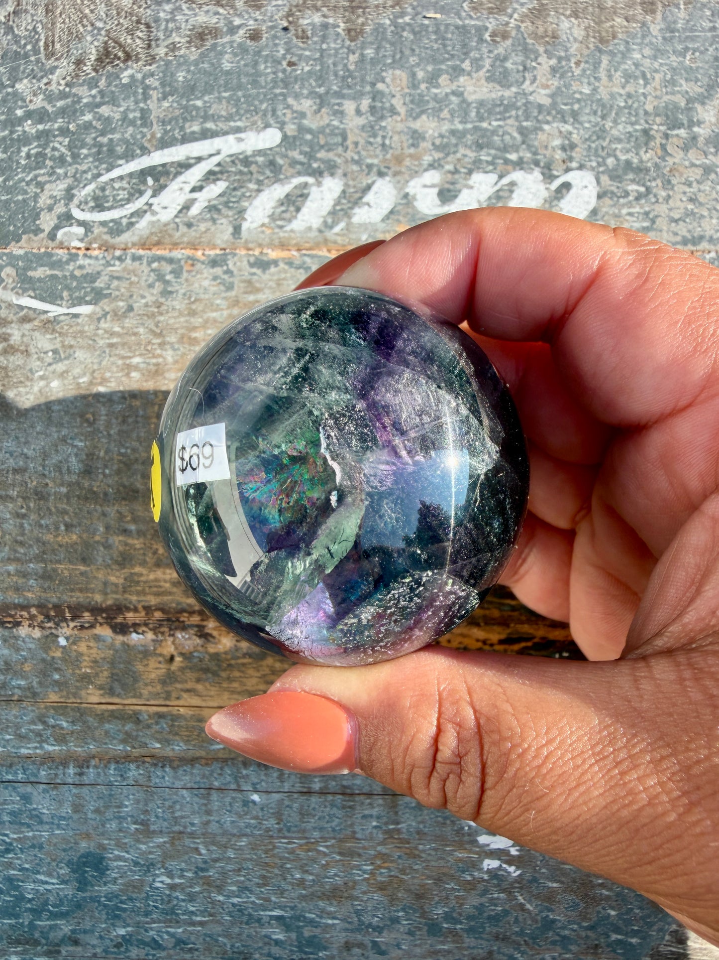 Gorgeous Dark Rainbow Fluorite Sphere | Opt T