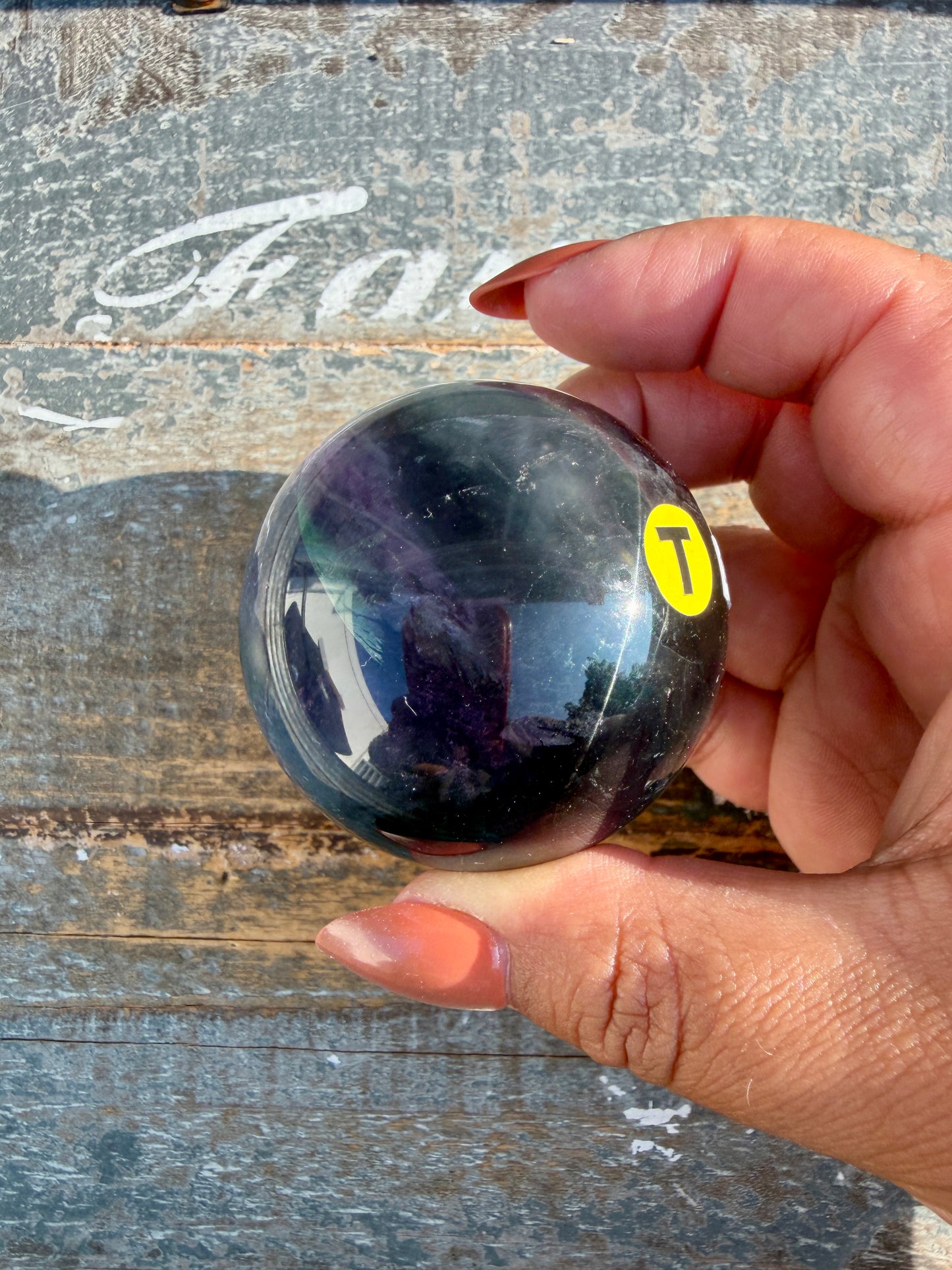 Gorgeous Dark Rainbow Fluorite Sphere | Opt T
