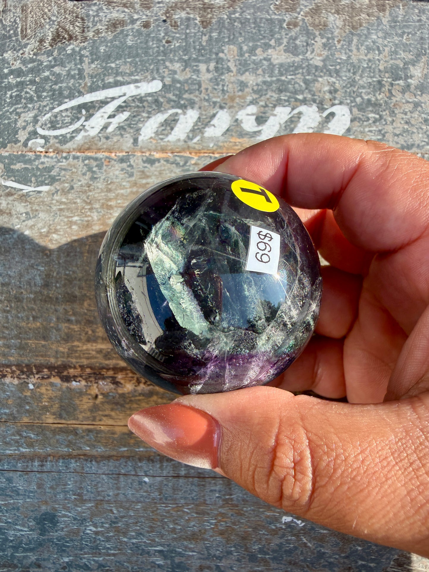 Gorgeous Dark Rainbow Fluorite Sphere | Opt T
