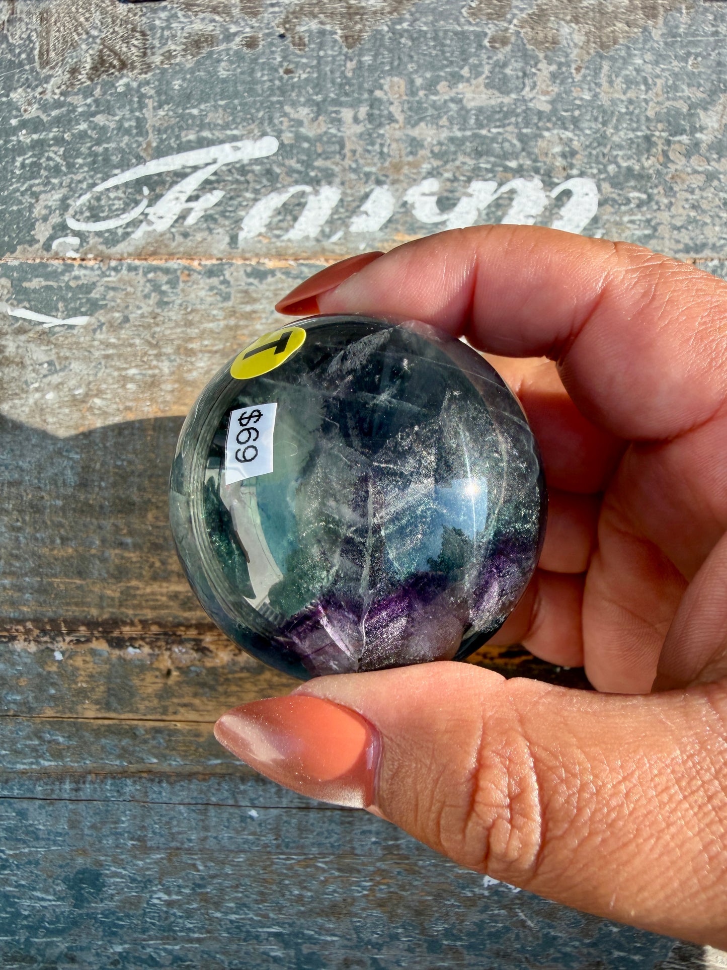 Gorgeous Dark Rainbow Fluorite Sphere | Opt T