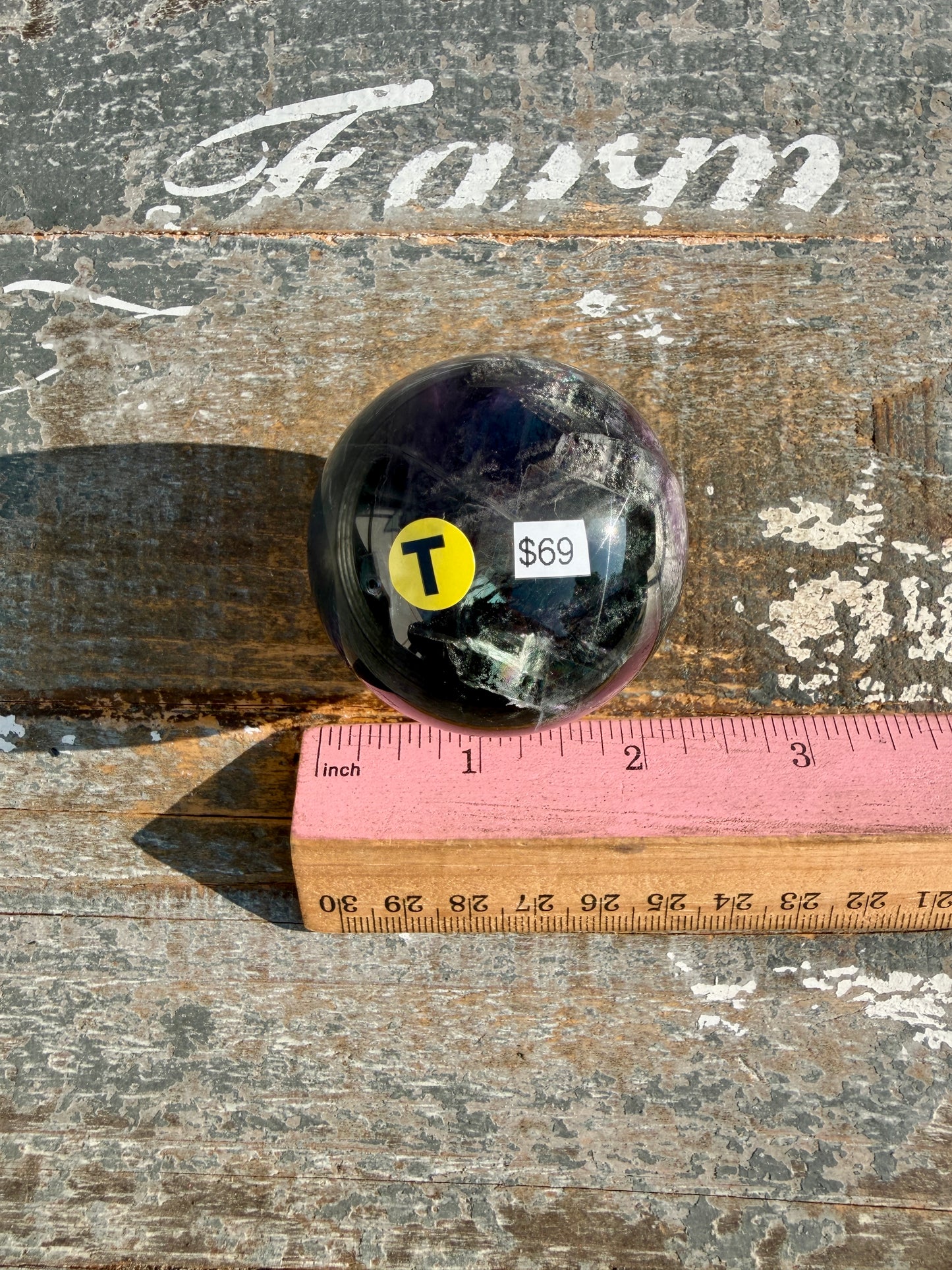 Gorgeous Dark Rainbow Fluorite Sphere | Opt T