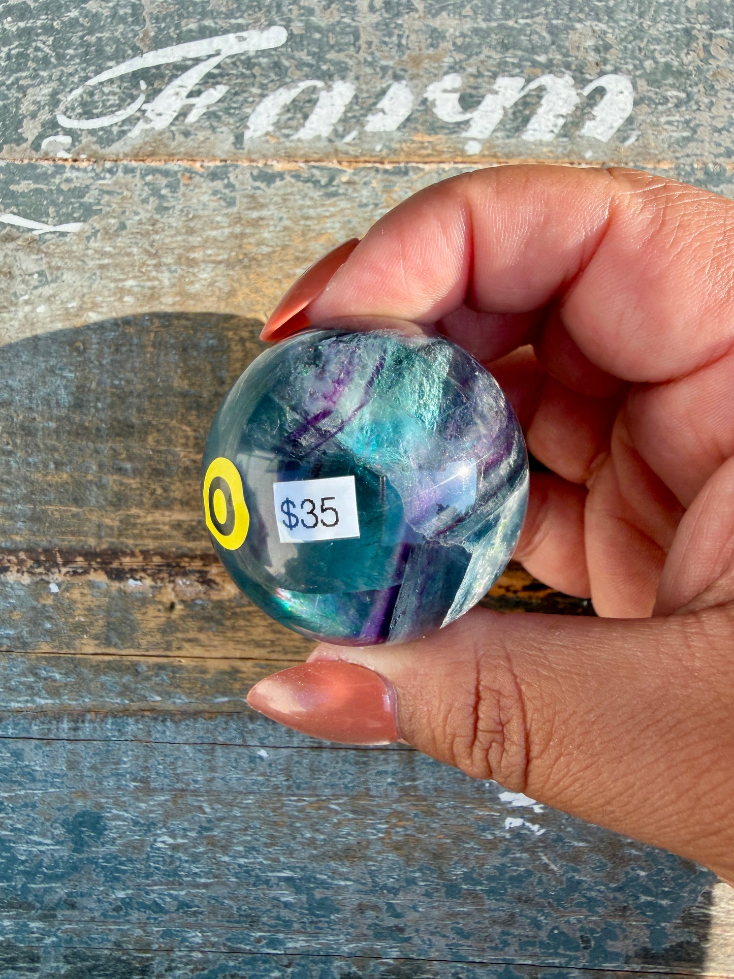 Gorgeous Dark Rainbow Fluorite Sphere | Opt O
