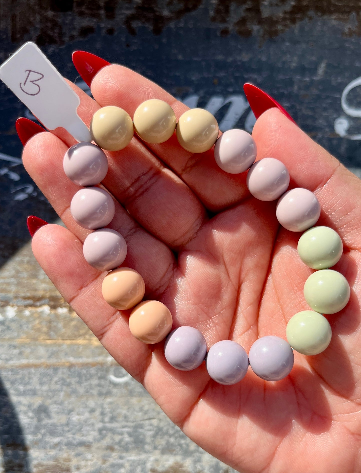 Gorgeous Pastel Alashan Big Bead Bracelet | Opt B