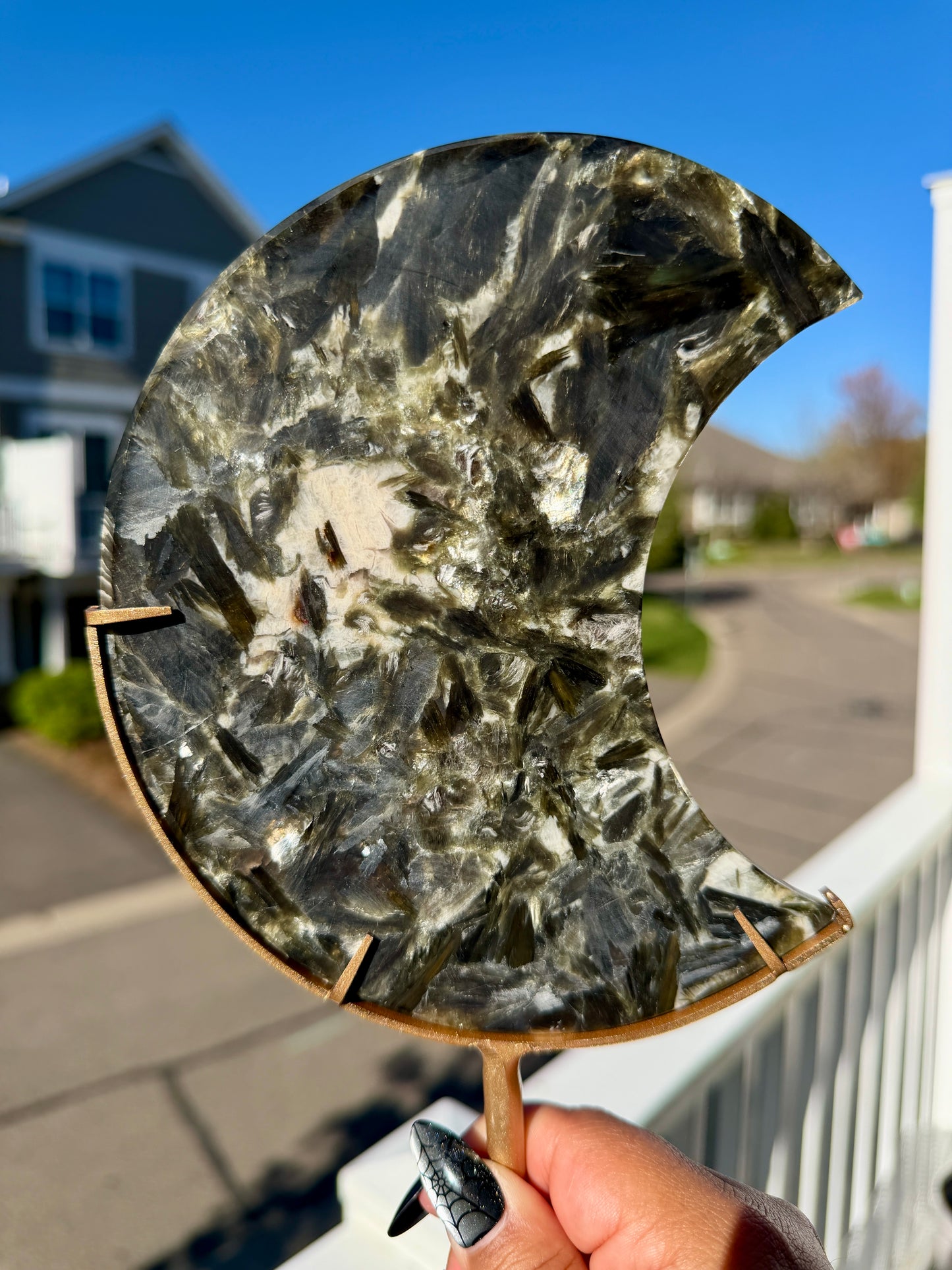 Gorgeous Green Tourmaline with Lepidolite Garnet Moon | Opt 11
