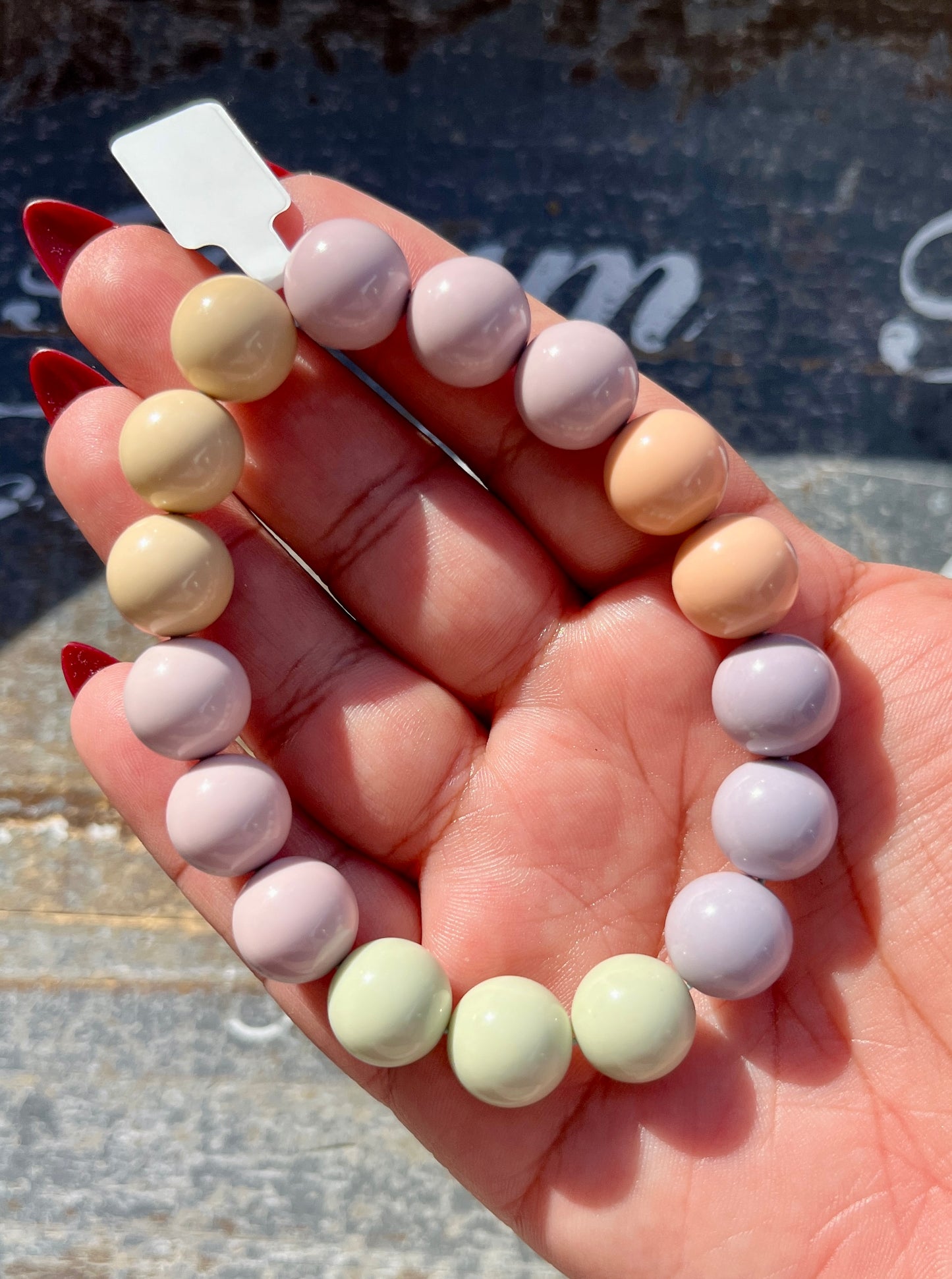 Gorgeous Pastel Alashan Big Bead Bracelet | Opt B