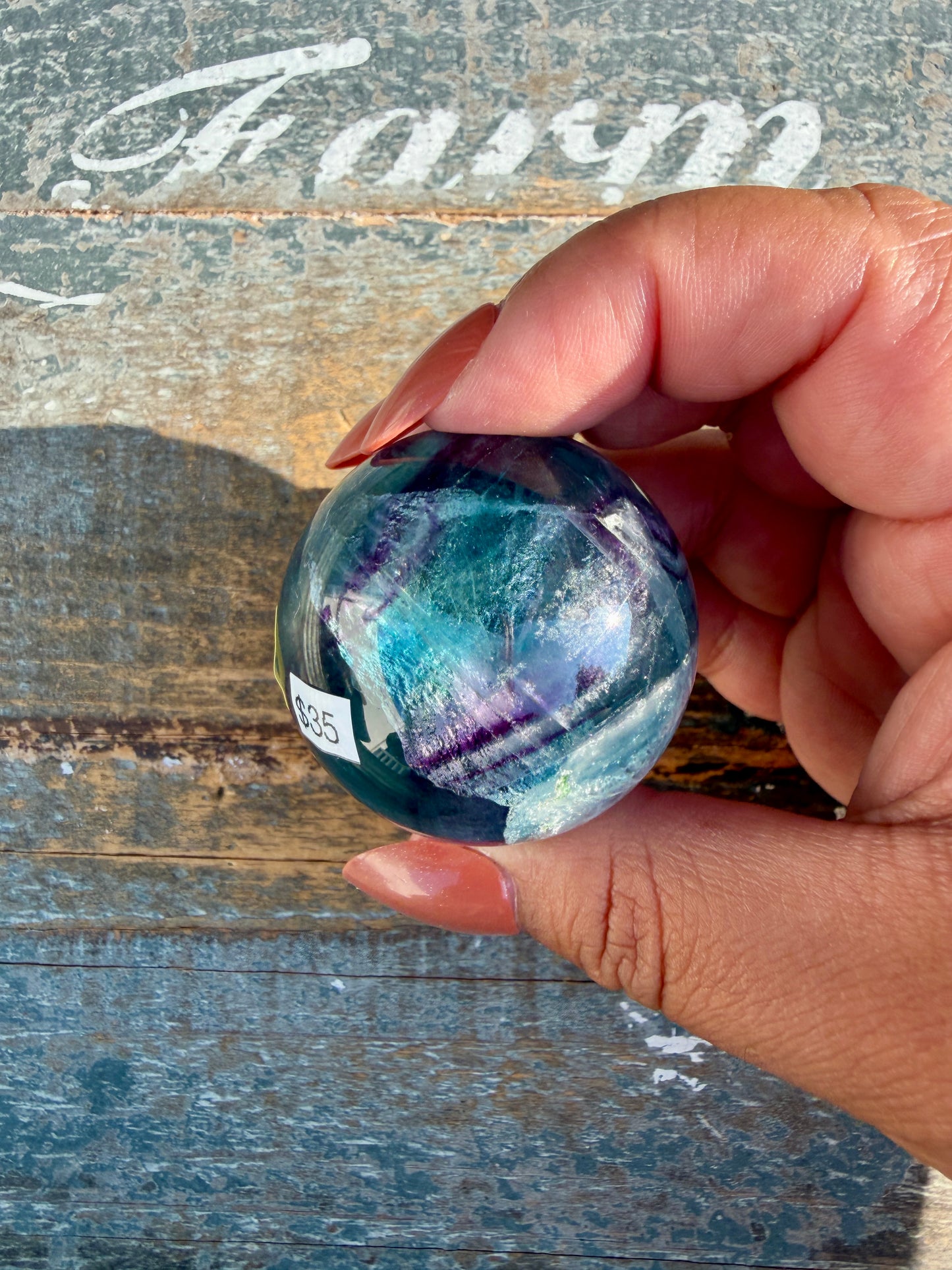 Gorgeous Dark Rainbow Fluorite Sphere | Opt O