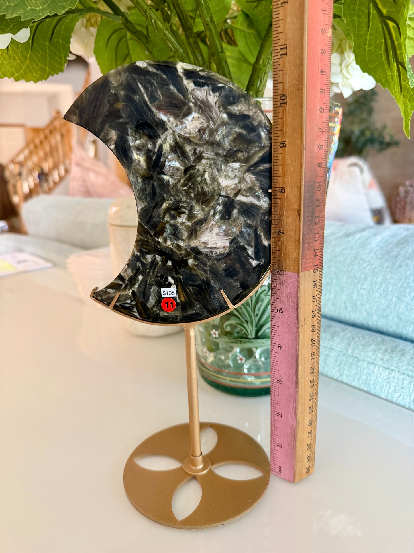 Gorgeous Green Tourmaline with Lepidolite Garnet Moon | Opt 11
